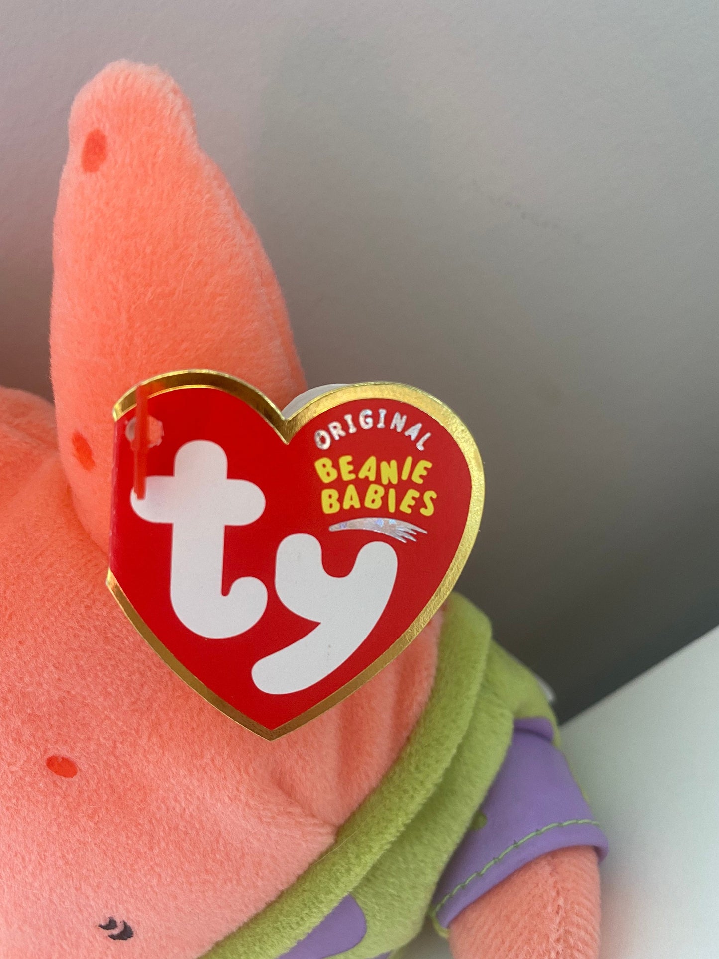 Ty Beanie Baby “Patrick Star” - Patrick  from SpongeBob SquarePants - SpongeBob Movie Promo Version! *Rare*  (7 inch)