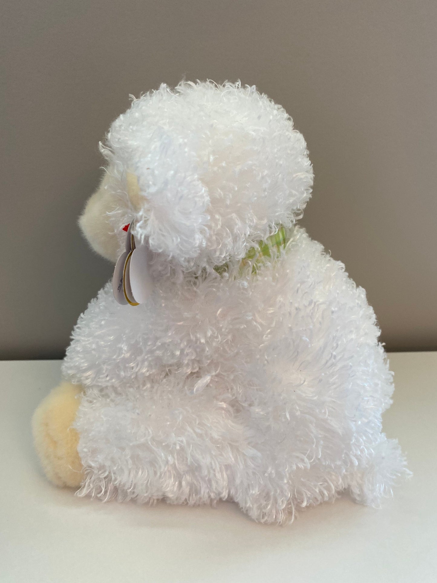 Ty Beanie Buddy “Floxy” the Adorable Lamb with Green Bow (11 inch)