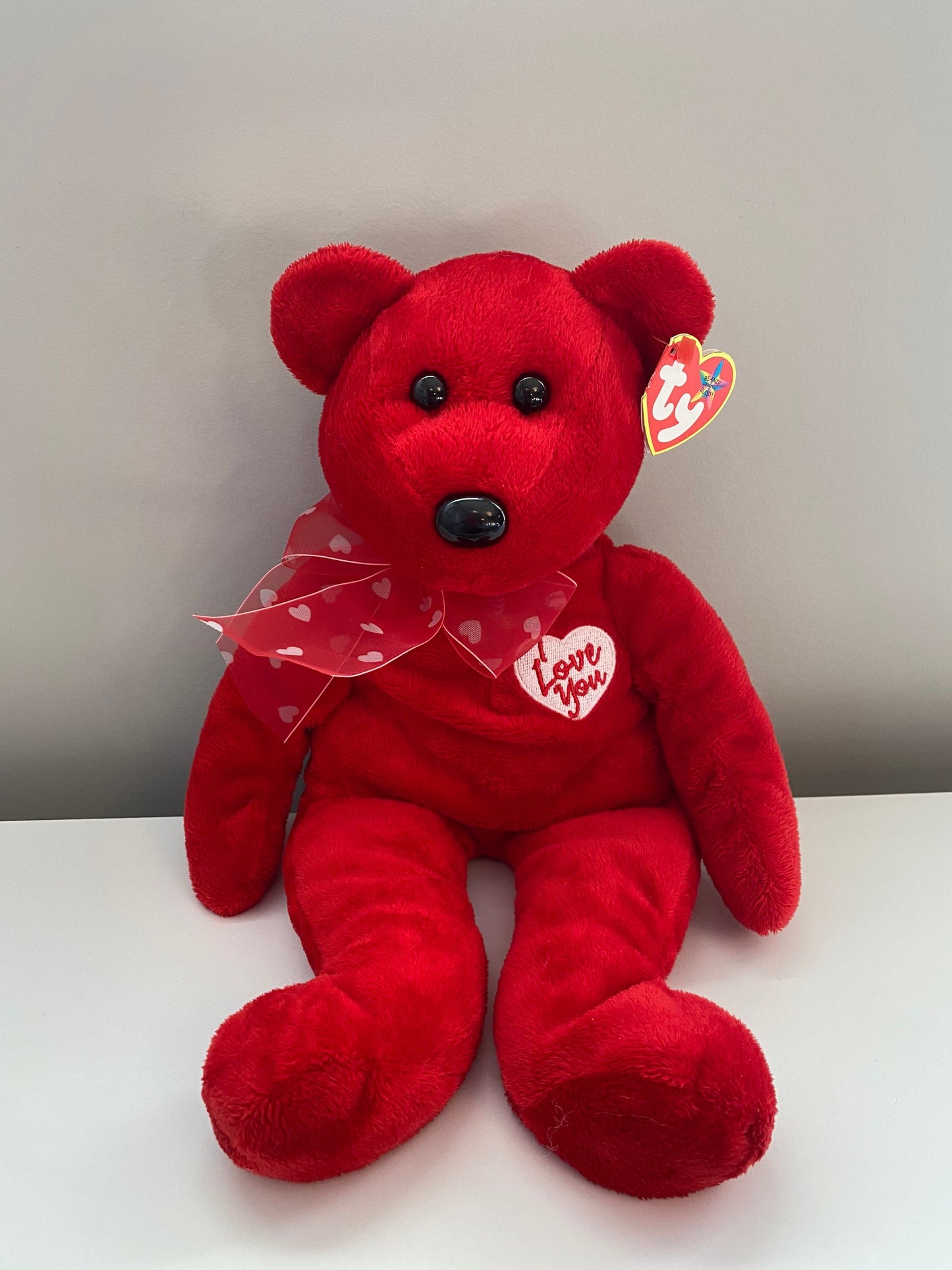 Ty Beanie Buddy “Secret” the Red I Love You Bear (13.5 inch)