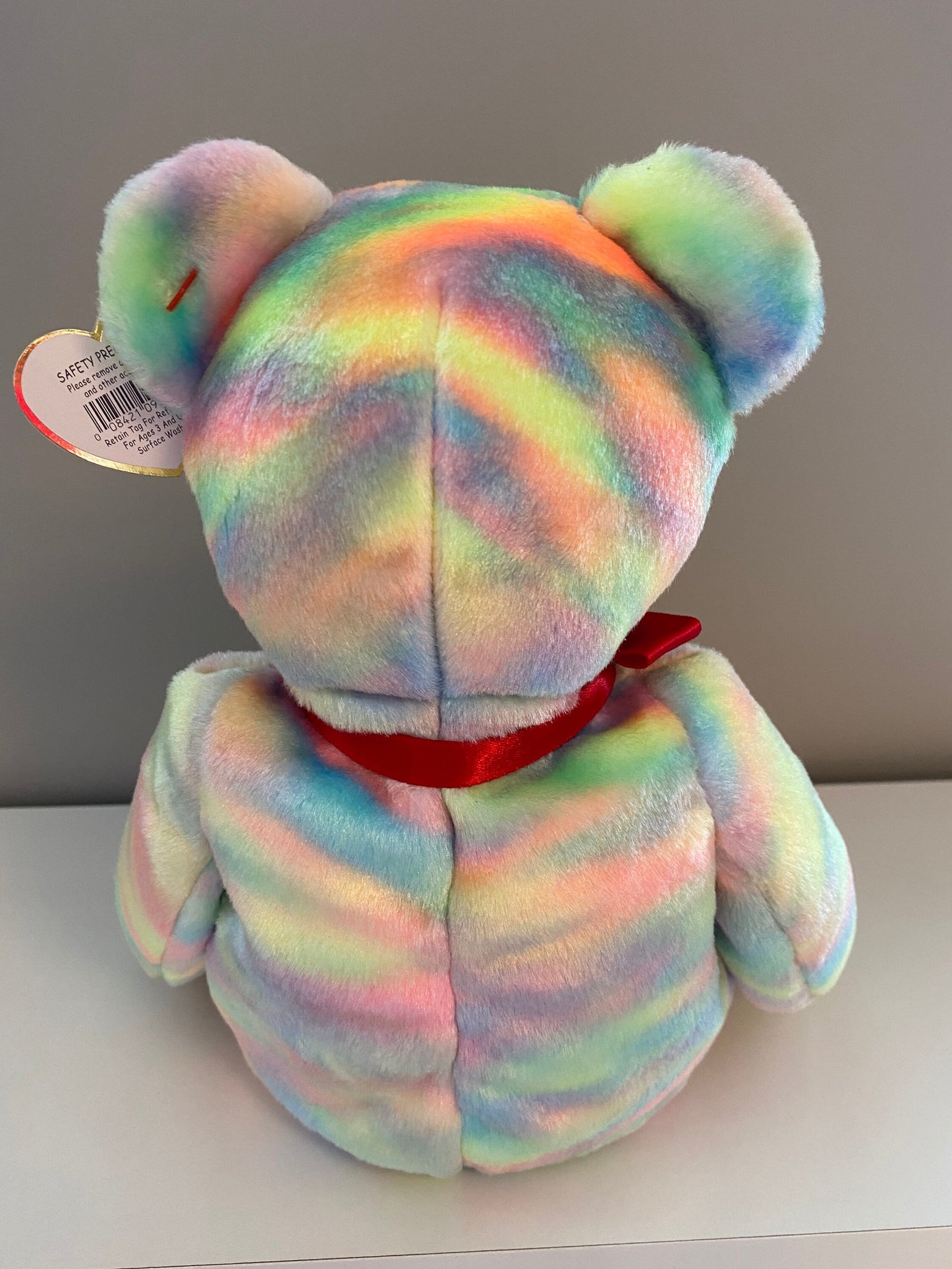 Ty Beanie Buddy “Ai” the Tie-Dye Bear - One of Six in the Asia-Pacific Set (13.5 inch)