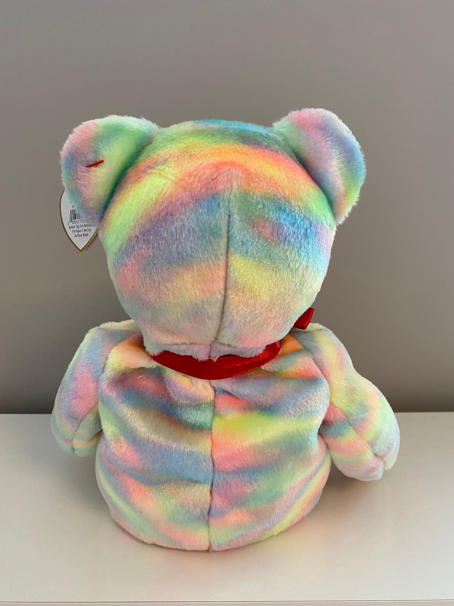 Ty Beanie Buddy “Wirabear” the Tie-Dye Bear - Malaysia Exclusive - One of Six in the Asia-Pacific Set (13.5 inch)