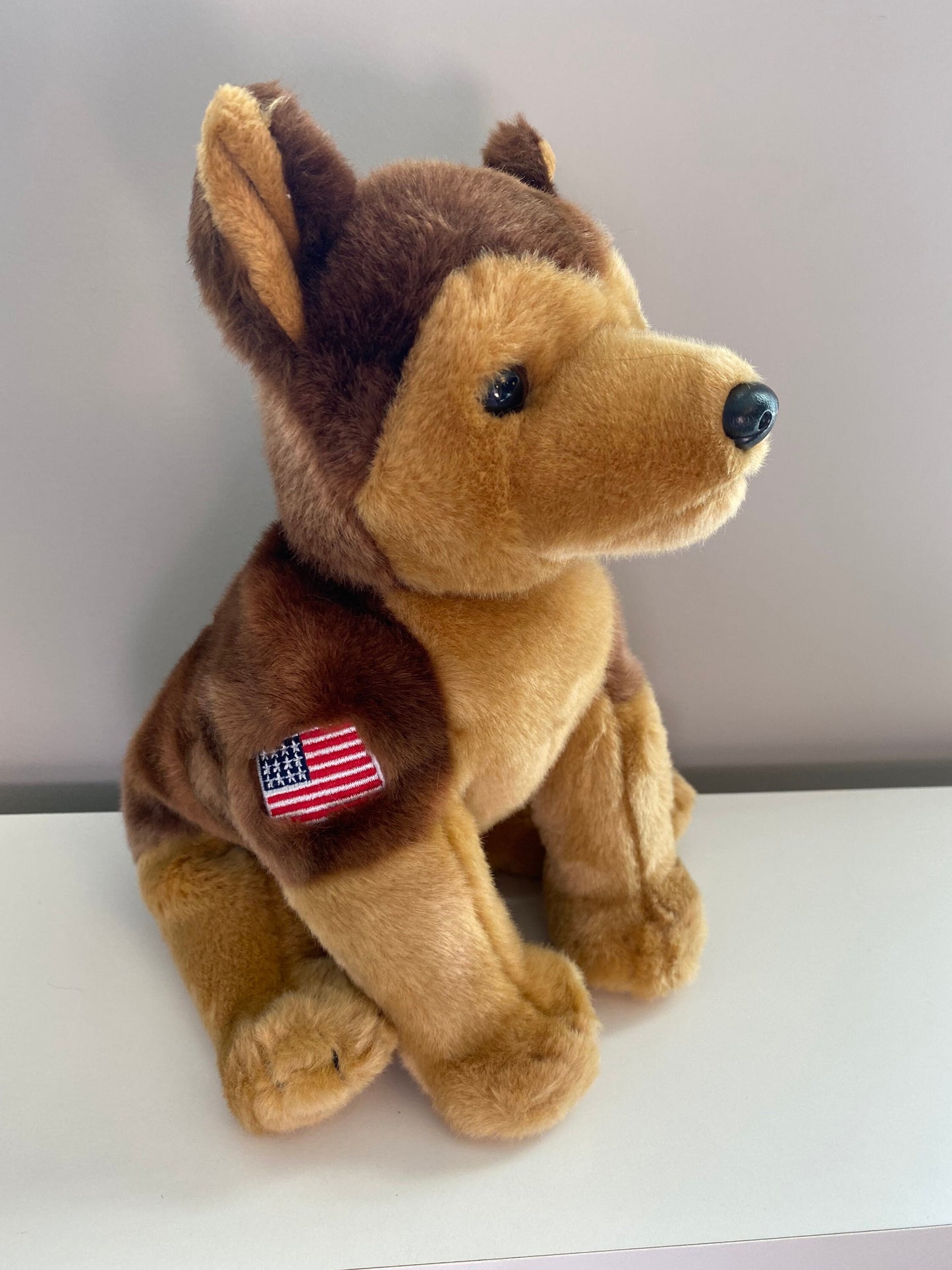 Ty Beanie Buddy “Courage” the German Shepherd Dog - NYPD with USA Flag (14 inch)