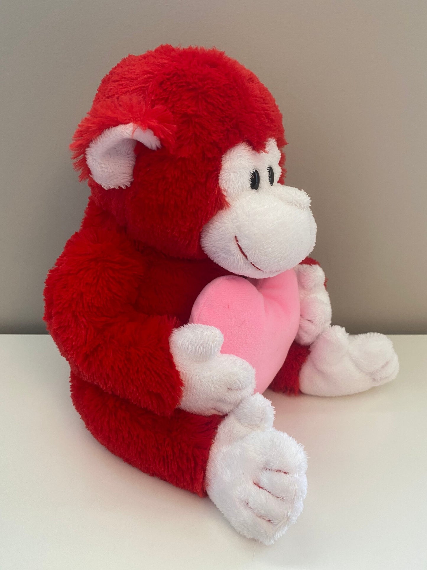 Ty Classics Collection “Dynamite” the Red Monkey Holding a Pink Heart (12 inch)