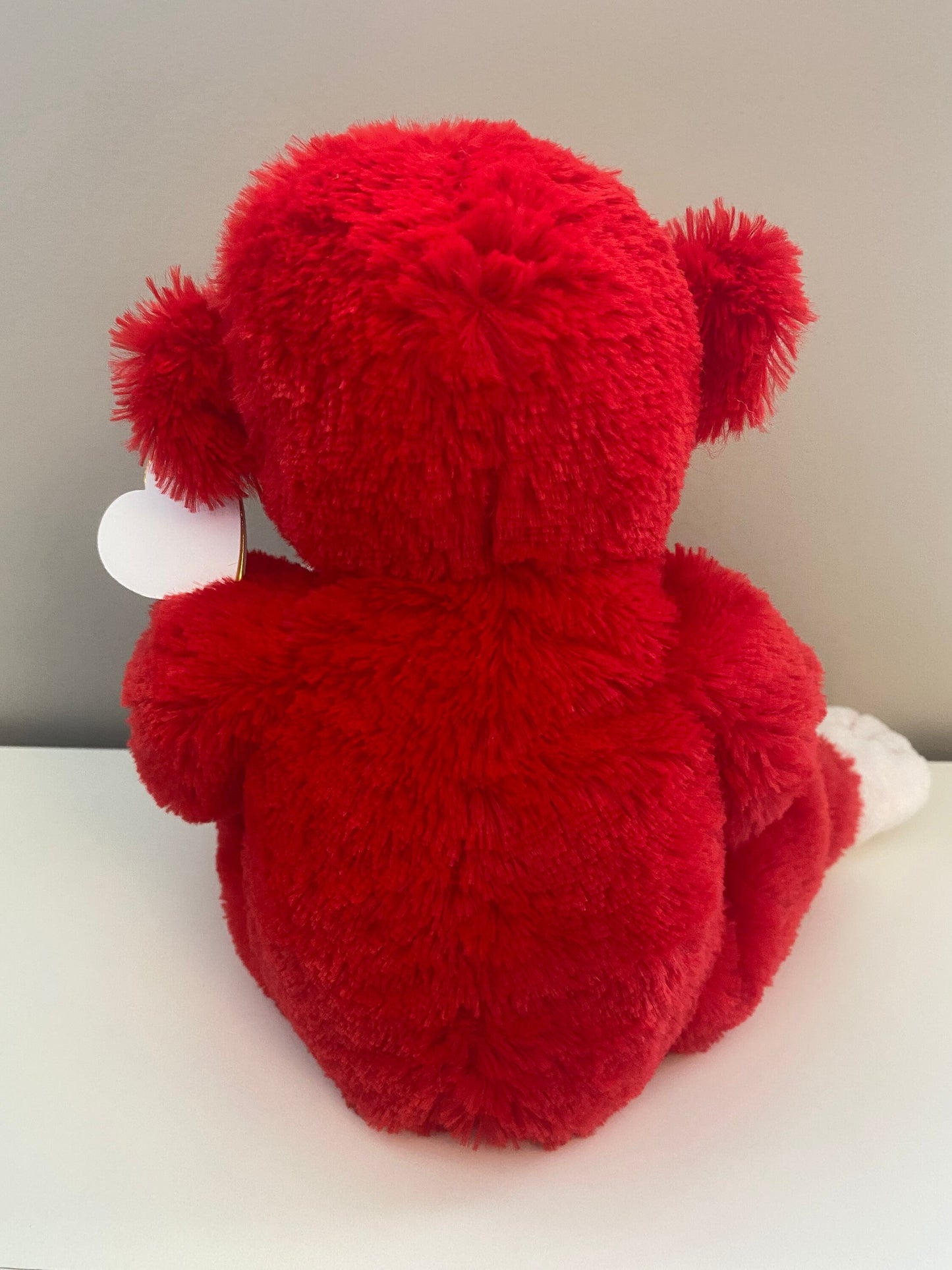 Ty Classics Collection “Dynamite” the Red Monkey Holding a Pink Heart (12 inch)