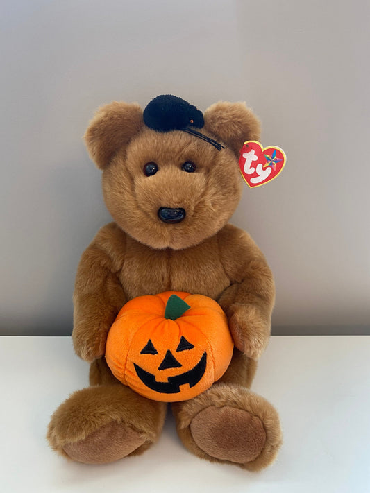 Ty Beanie Buddy “Hocus” the Halloween Bear Holding a Pumpkin (13.5 inch)