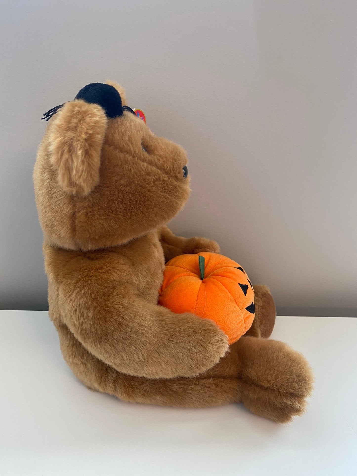 Ty Beanie Buddy “Hocus” the Halloween Bear Holding a Pumpkin (13.5 inch)