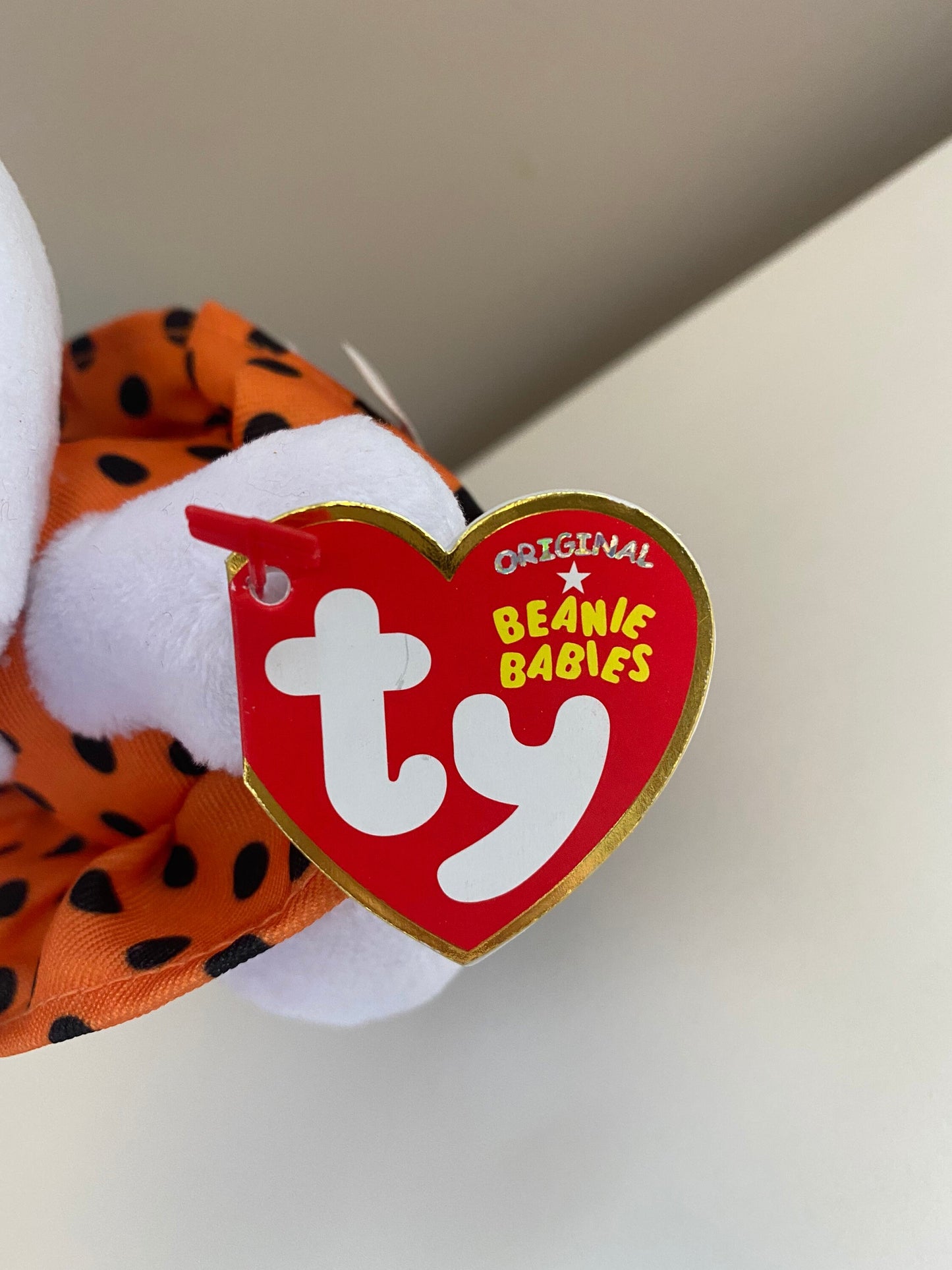 Ty Beanie Baby Vintage “Hello Kitty” with Halloween Lollipop, Orange Bow, and Orange Polka Dot Dress (5 inch)