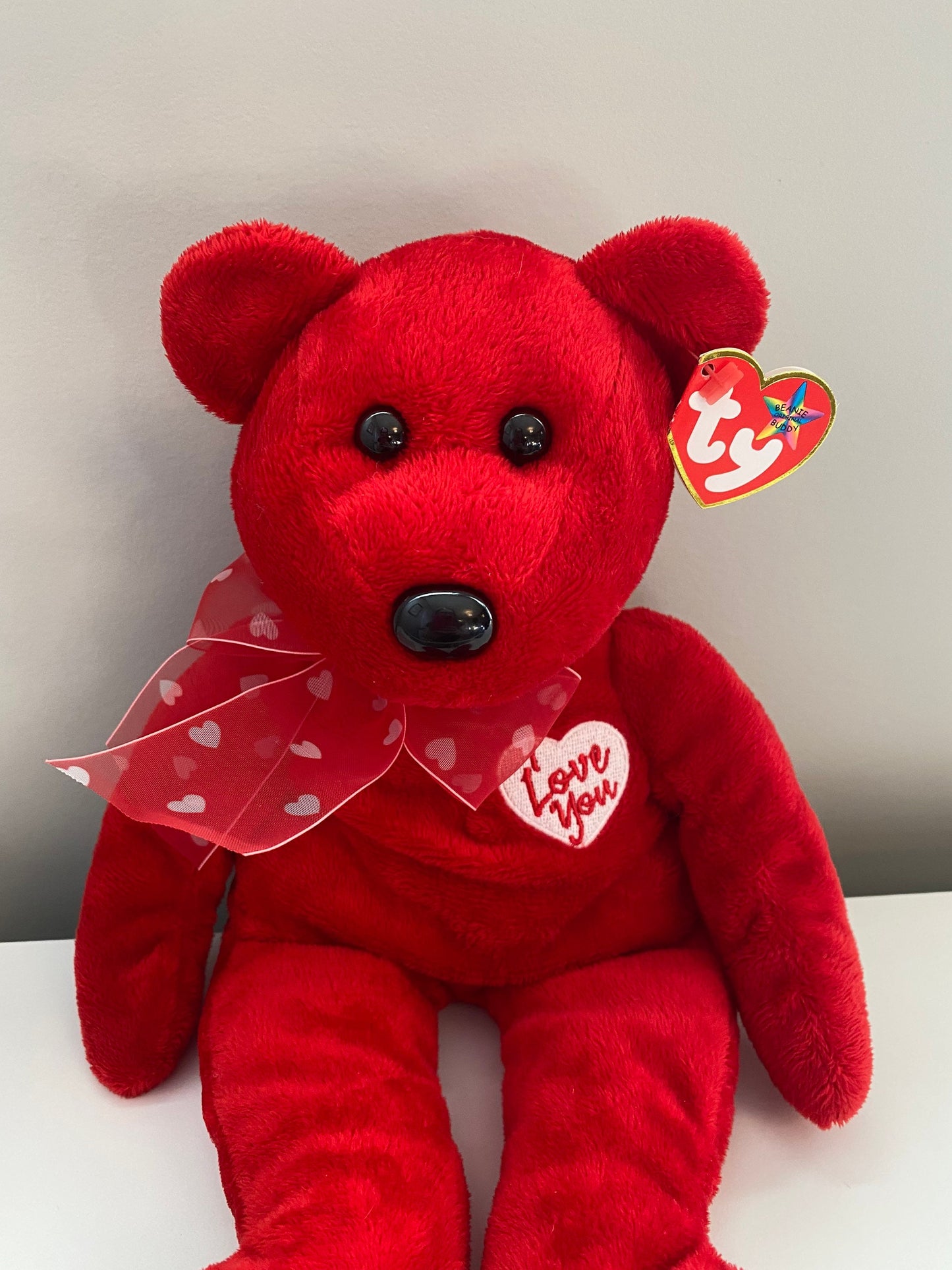 Ty Beanie Buddy “Secret” the Red I Love You Bear (13.5 inch)