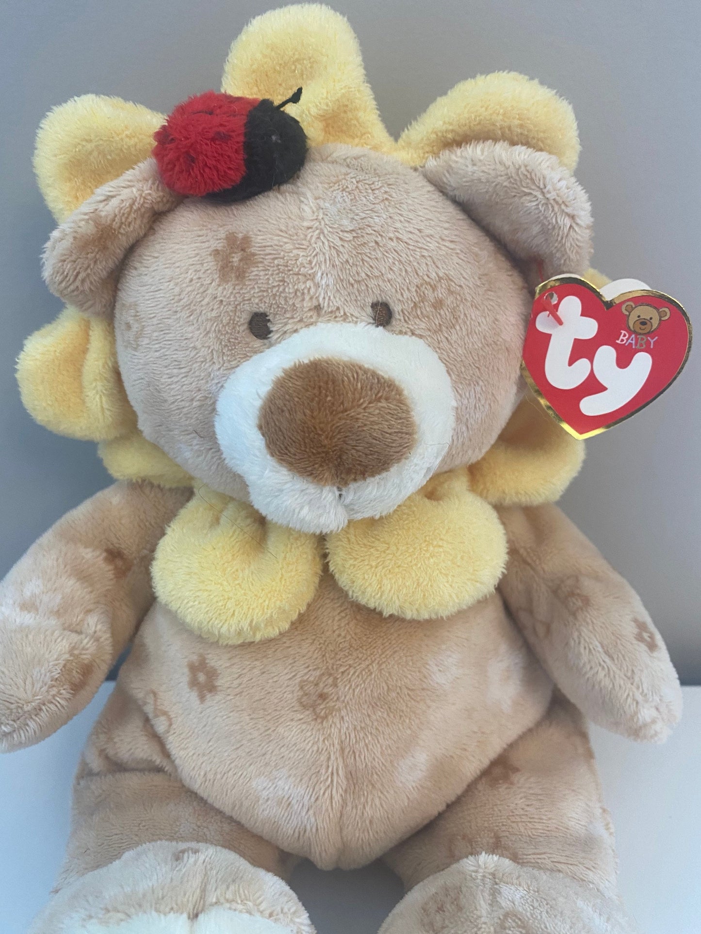 TY Baby Line “Baby Blossoms” the Adorable Sunflower Bear with Ladybug (12 inch)