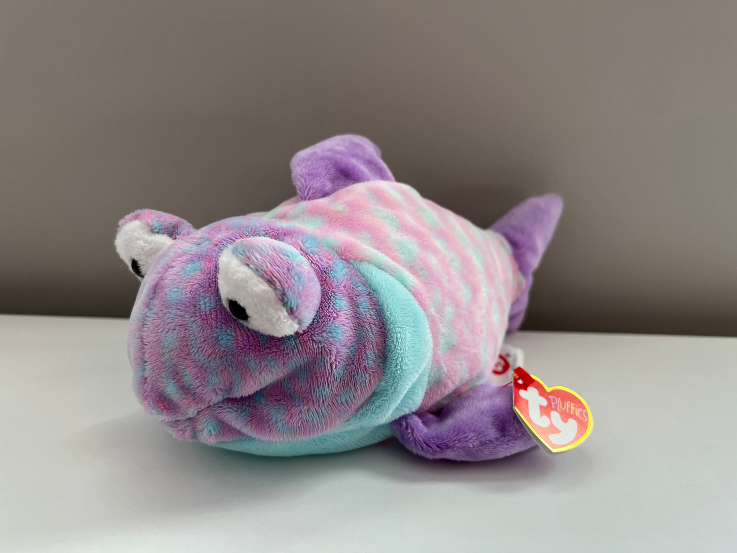 Ty Pluffies Collection “Googly” the Purple and Blue Fish! (10 inch)