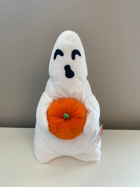 Ty Beanie Buddy “Ghoul” the Halloween Ghost Holding a Pumpkin (10.5 inch)