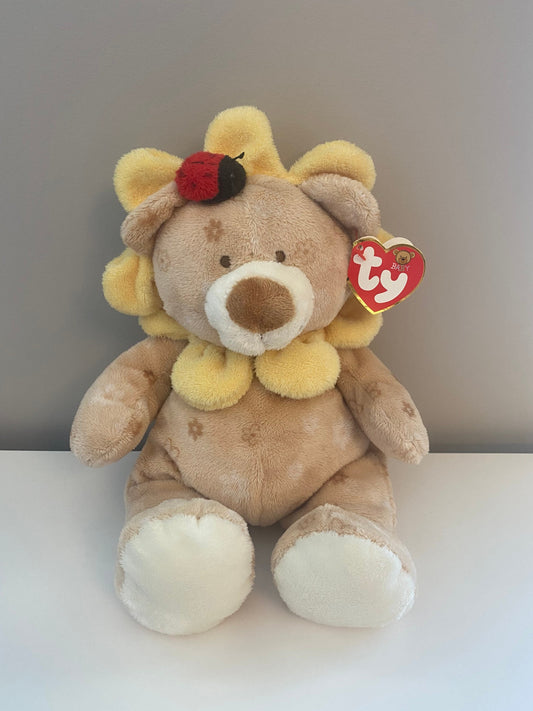 TY Baby Line “Baby Blossoms” the Adorable Sunflower Bear with Ladybug (12 inch)