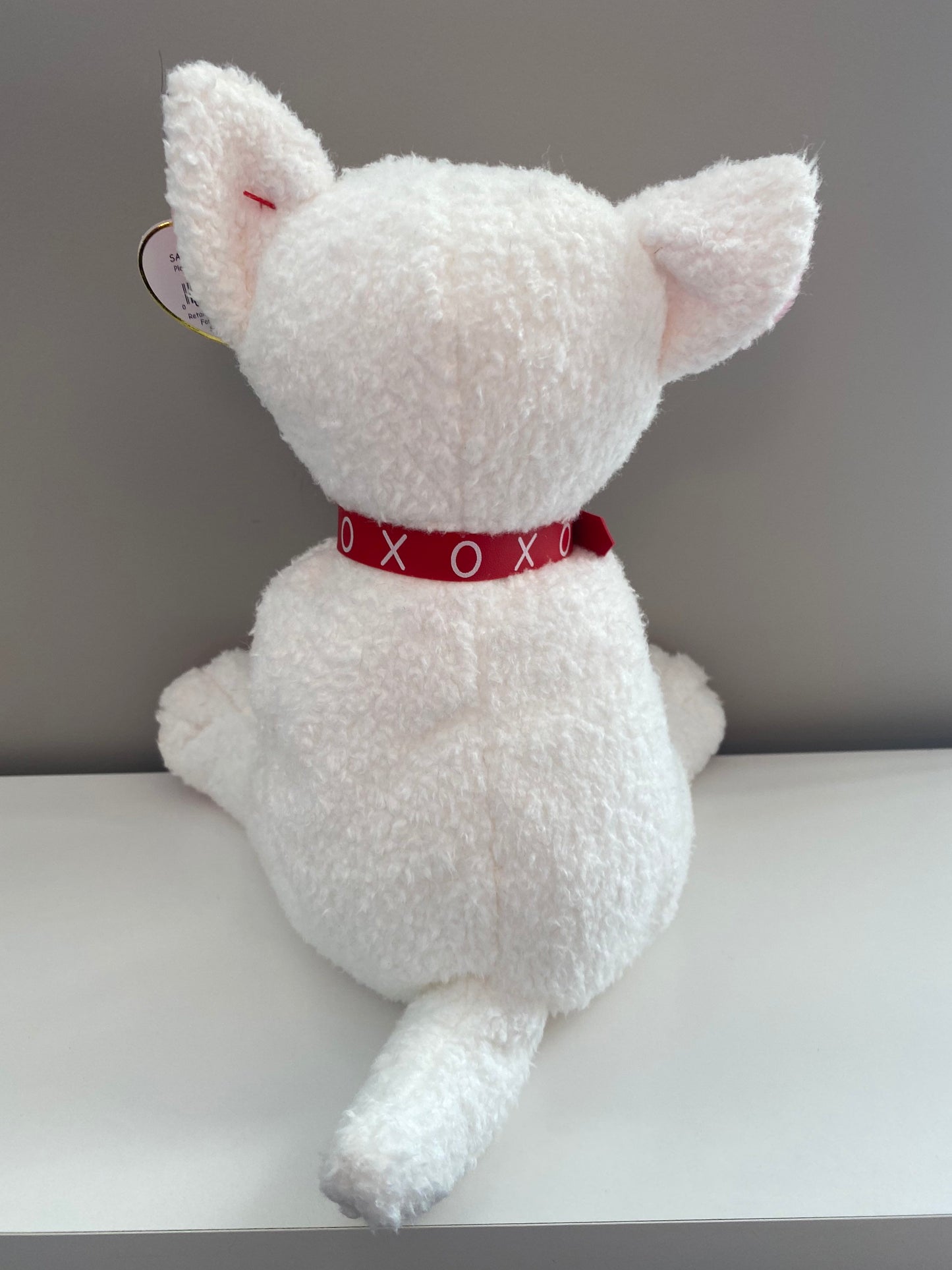 Ty Beanie Buddy “Cupid” the White Dog with Red Heart over Eye (10 inch)