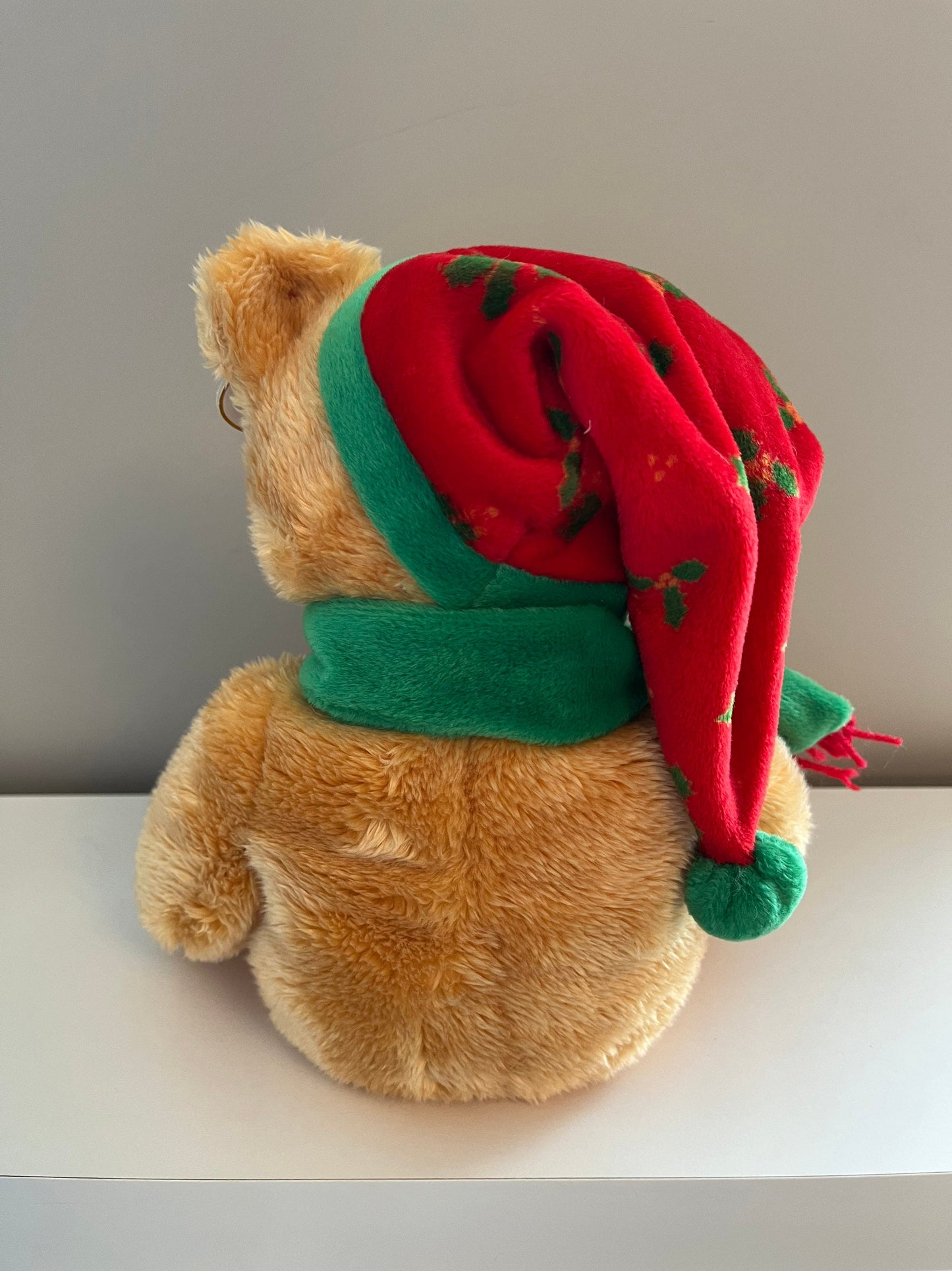 Ty Beanie Buddy “Holiday Teddy” the Holiday Bear wearing Scarf and Hat! (13.5 inch)