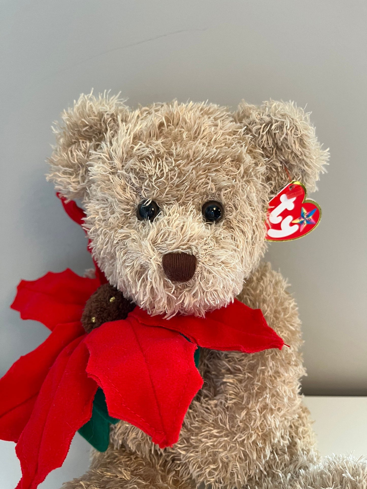 Ty Beanie Buddy “Holiday Teddy”the Holiday Bear Holding Poinsettia (11 inch)