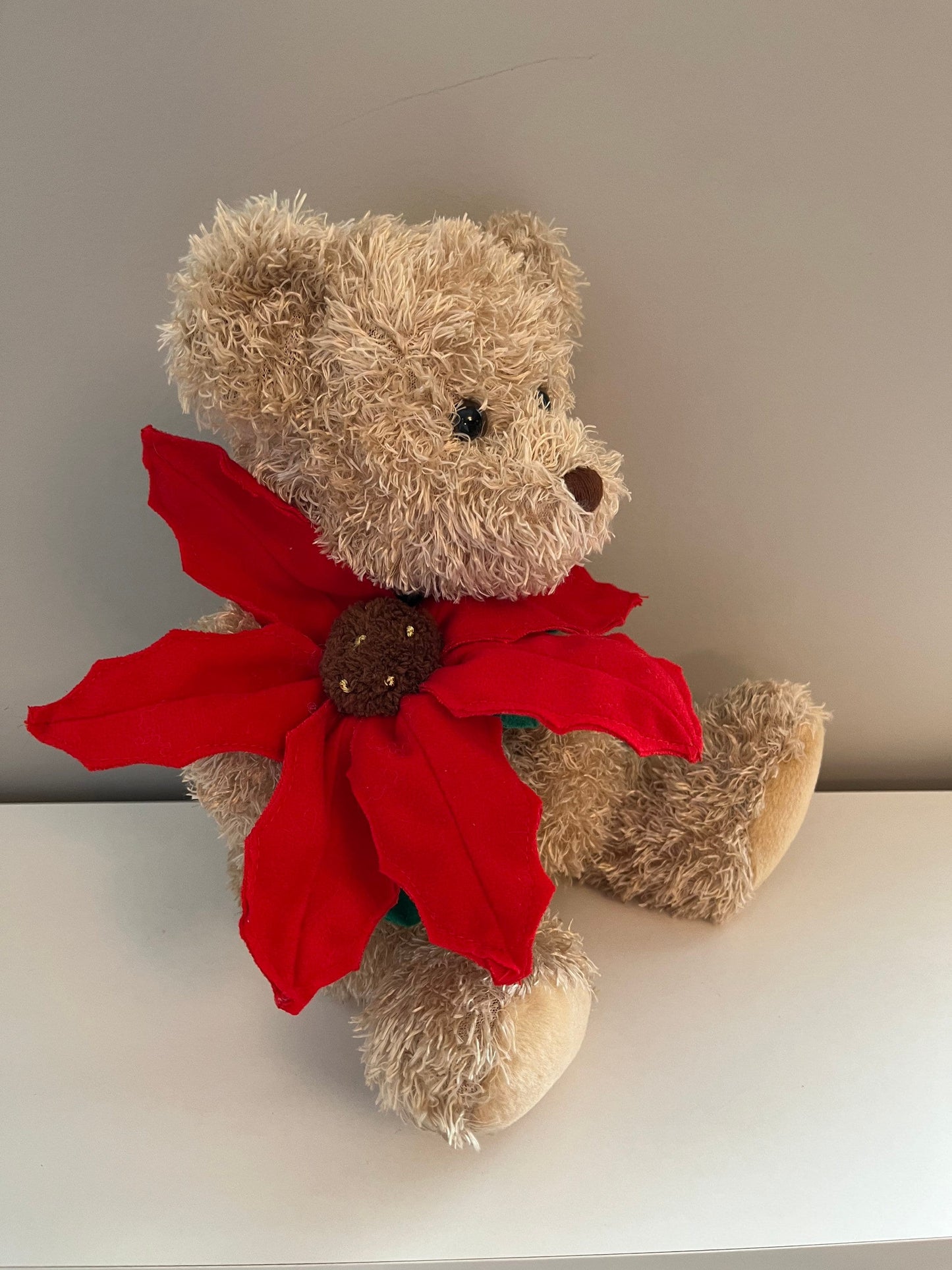 Ty Beanie Buddy “Holiday Teddy”the Holiday Bear Holding Poinsettia (11 inch)