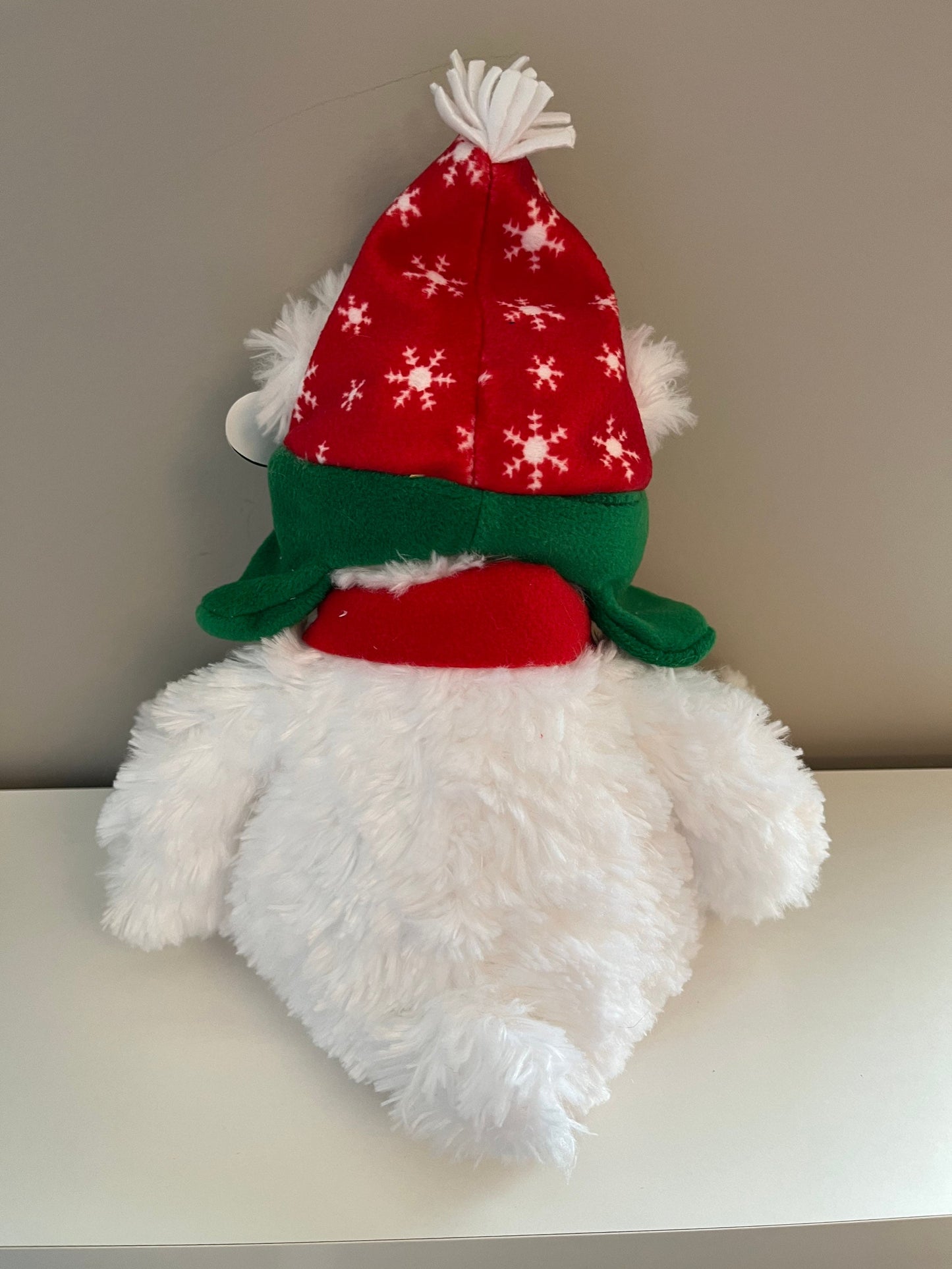 Ty Classics Collection “Fargo” White Bear with Holiday Hat and Scarf (14 inch)