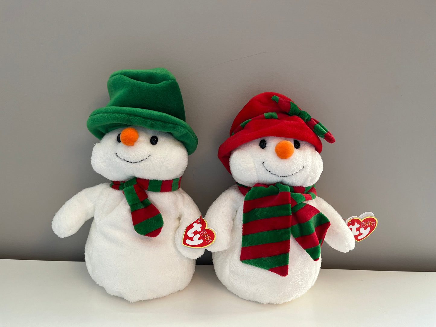 Ty Pluffies Collection “Mr Snow” and “Mrs Snow” the Snow Couple (11 inch)