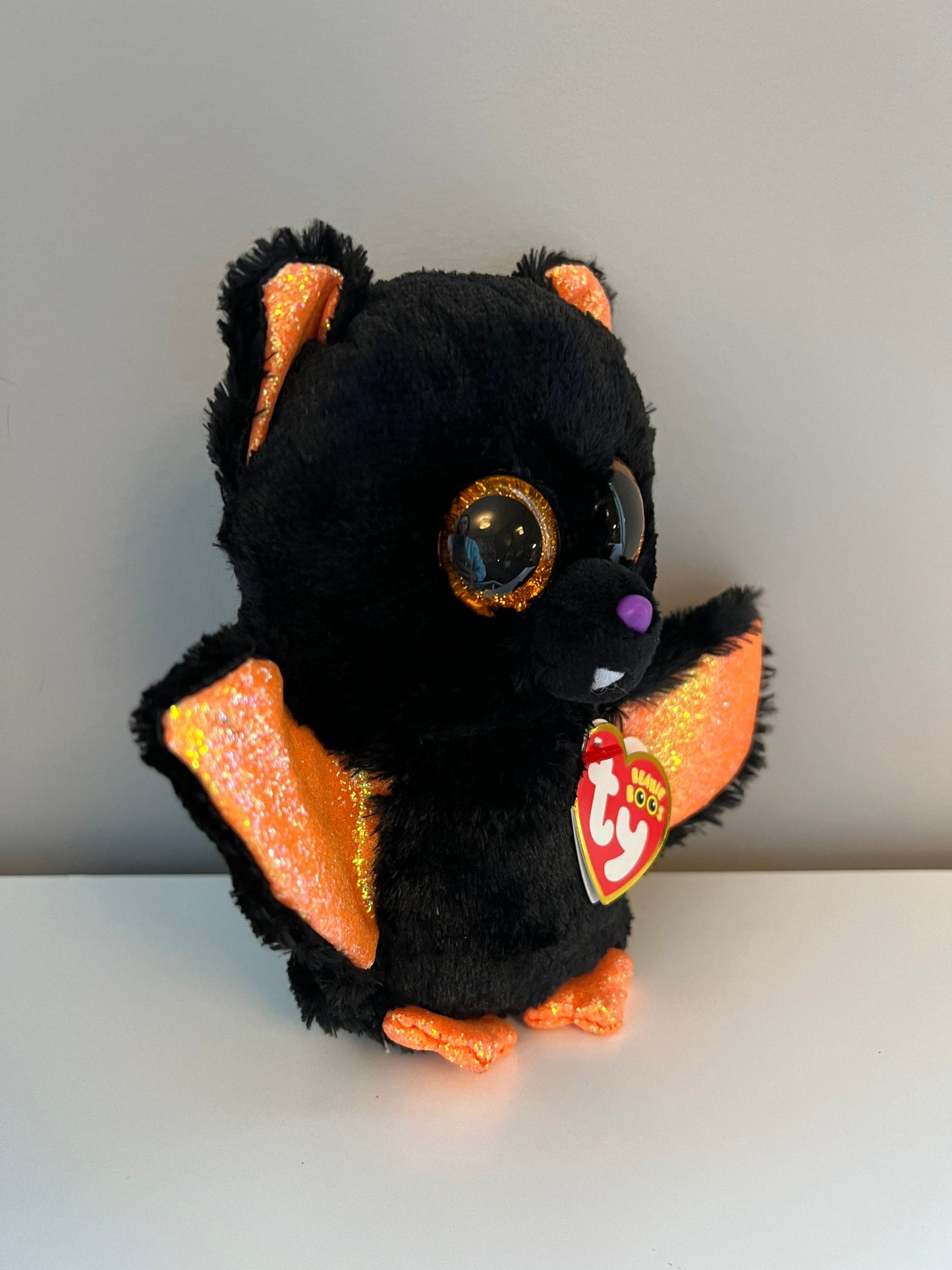 TY Beanie Boo “Echo” the Orange and Black Halloween Bat (6 inch)