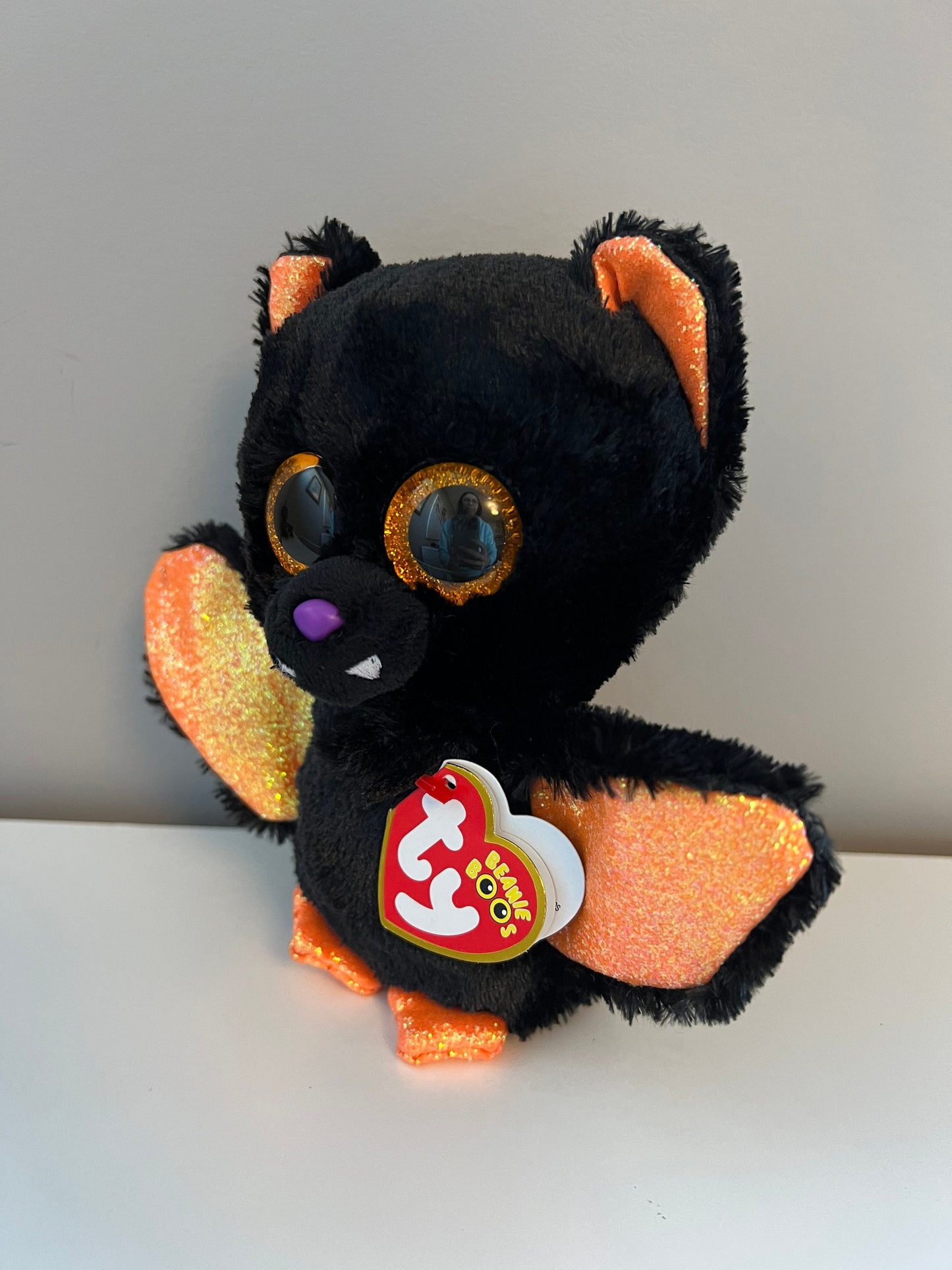 TY Beanie Boo “Echo” the Orange and Black Halloween Bat (6 inch)