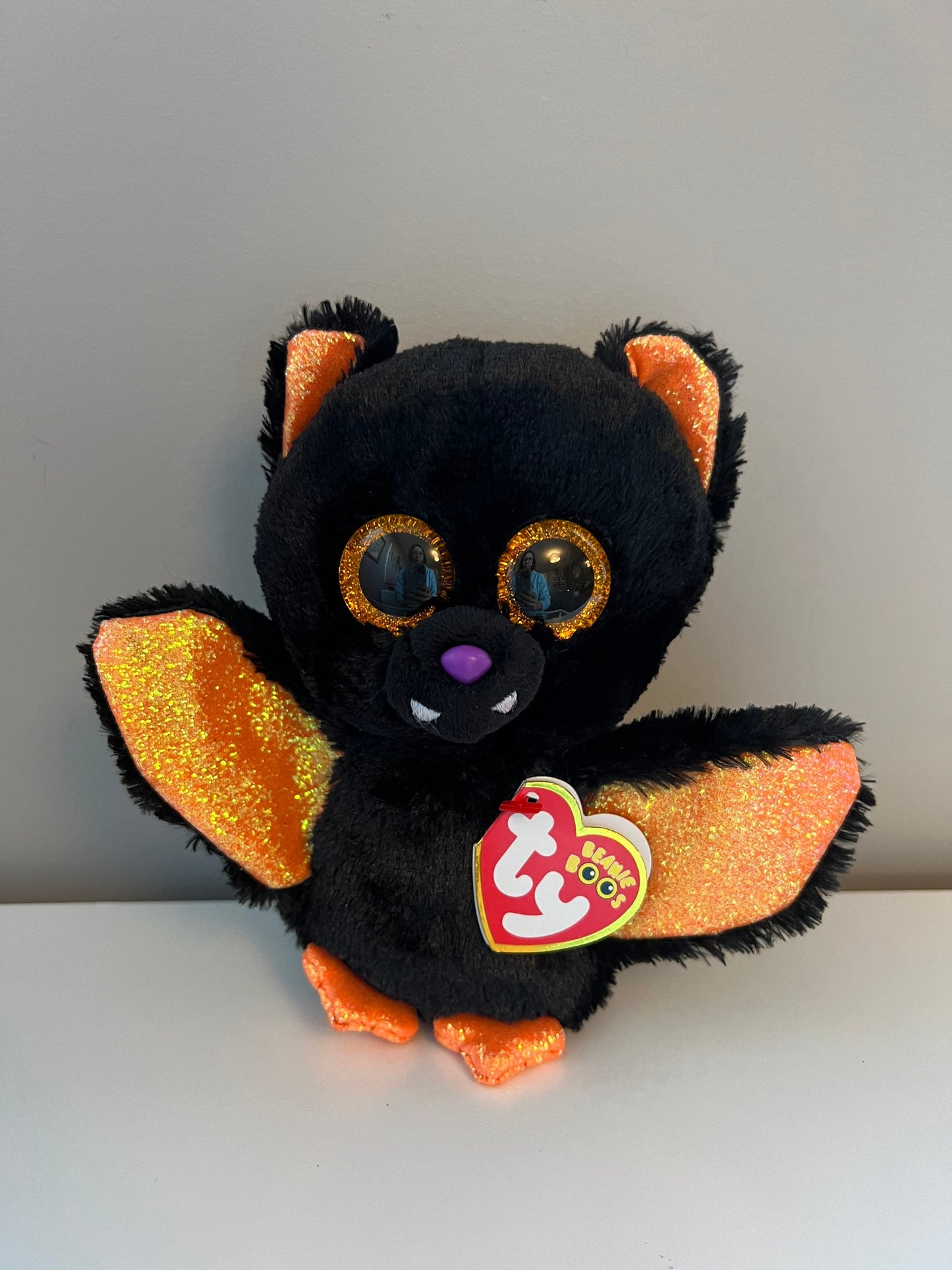 TY Beanie Boo “Echo” the Orange and Black Halloween Bat (6 inch)