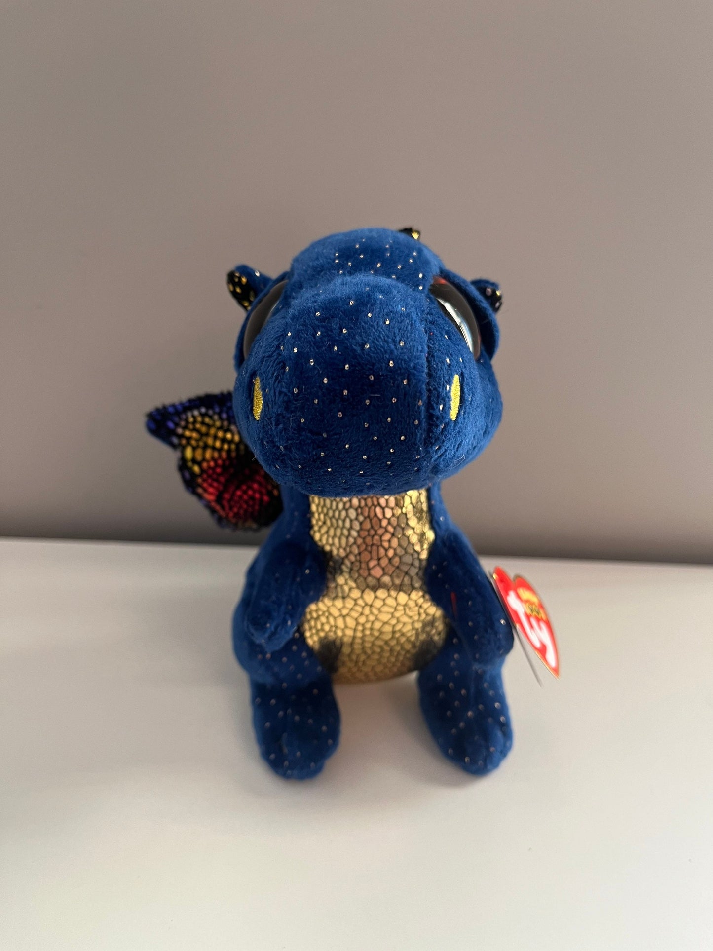 Ty Beanie Boo “Saffire” the Blue and Gold Dragon (6 inch)