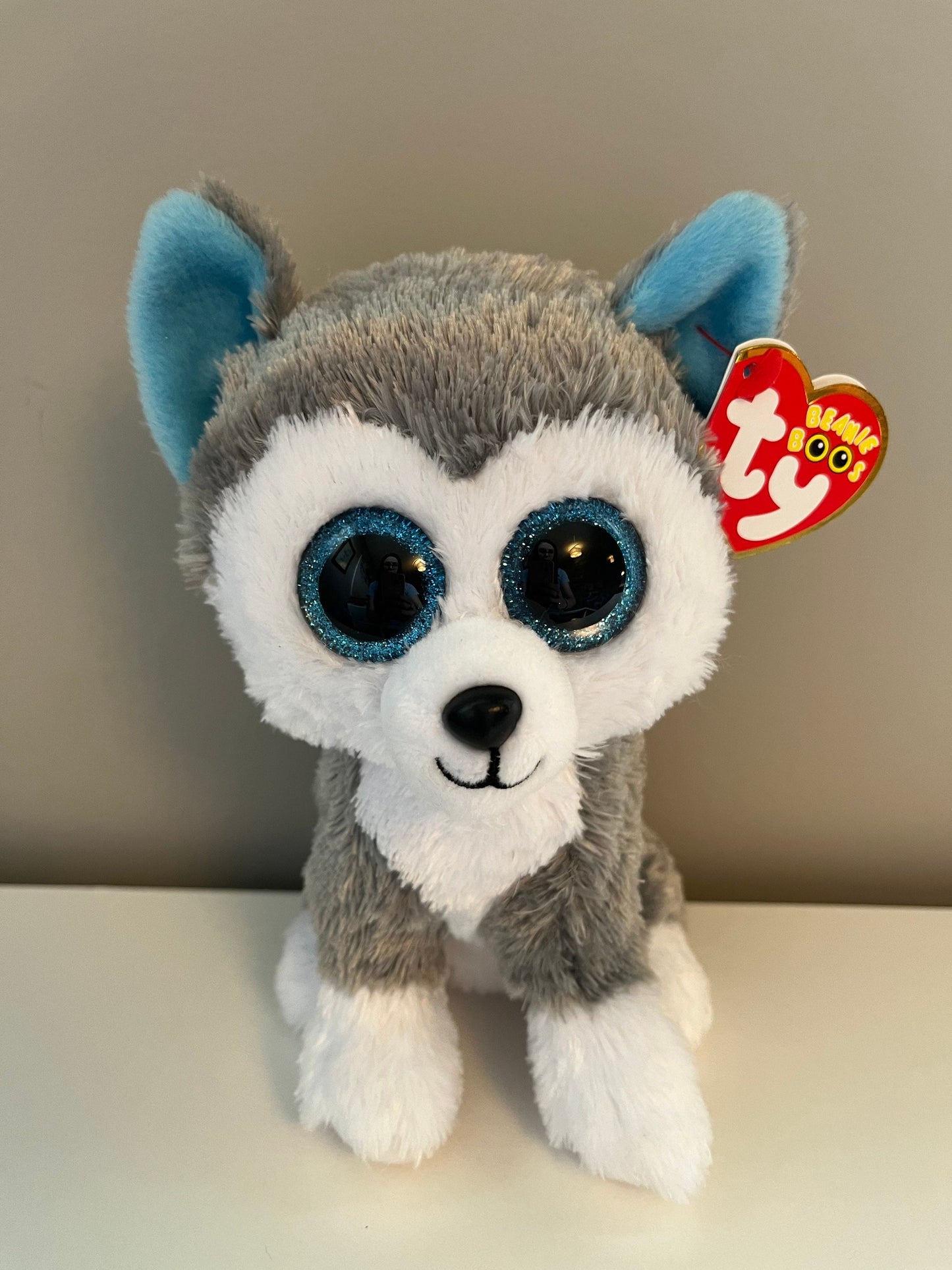 Ty Beanie Boo “Slush” the Husky Dog - Glitter Eye Version (6 inch)