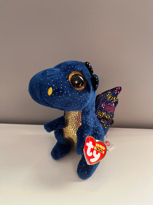 Ty Beanie Boo “Saffire” the Blue and Gold Dragon (6 inch)