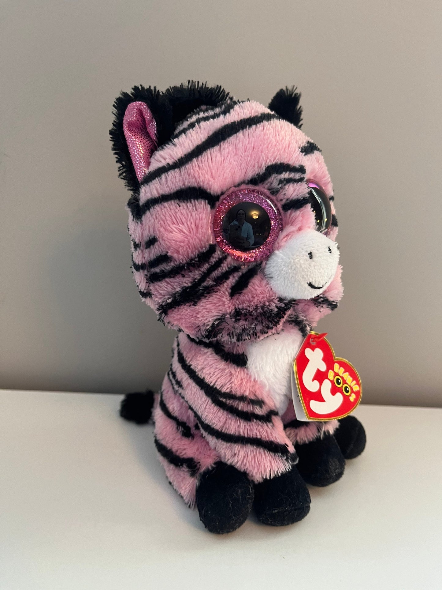 Ty Beanie Boo “Zoey” the Pink and Black Zebra (6 inch)