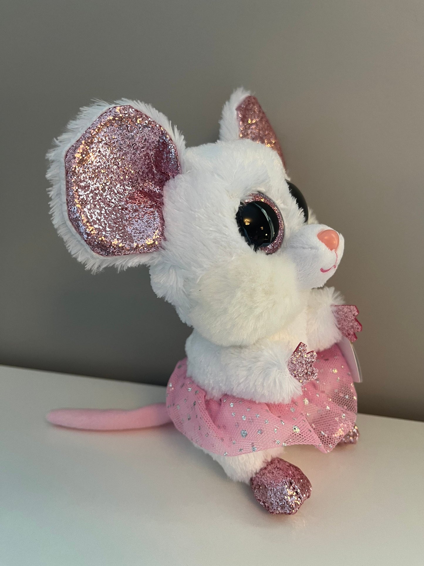 Ty Beanie Boo “Nina” the Pink and White Ballerina Mouse (6 inch)