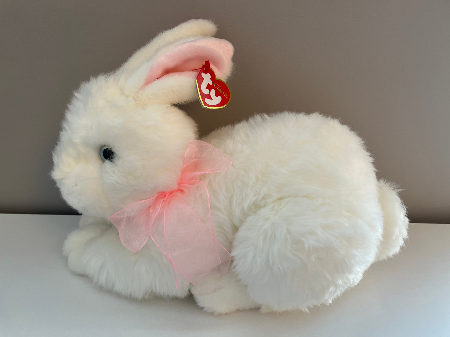 Ty Classics Collection “Alfalfa” the White and Pink Bunny Rabbit (12 inch)