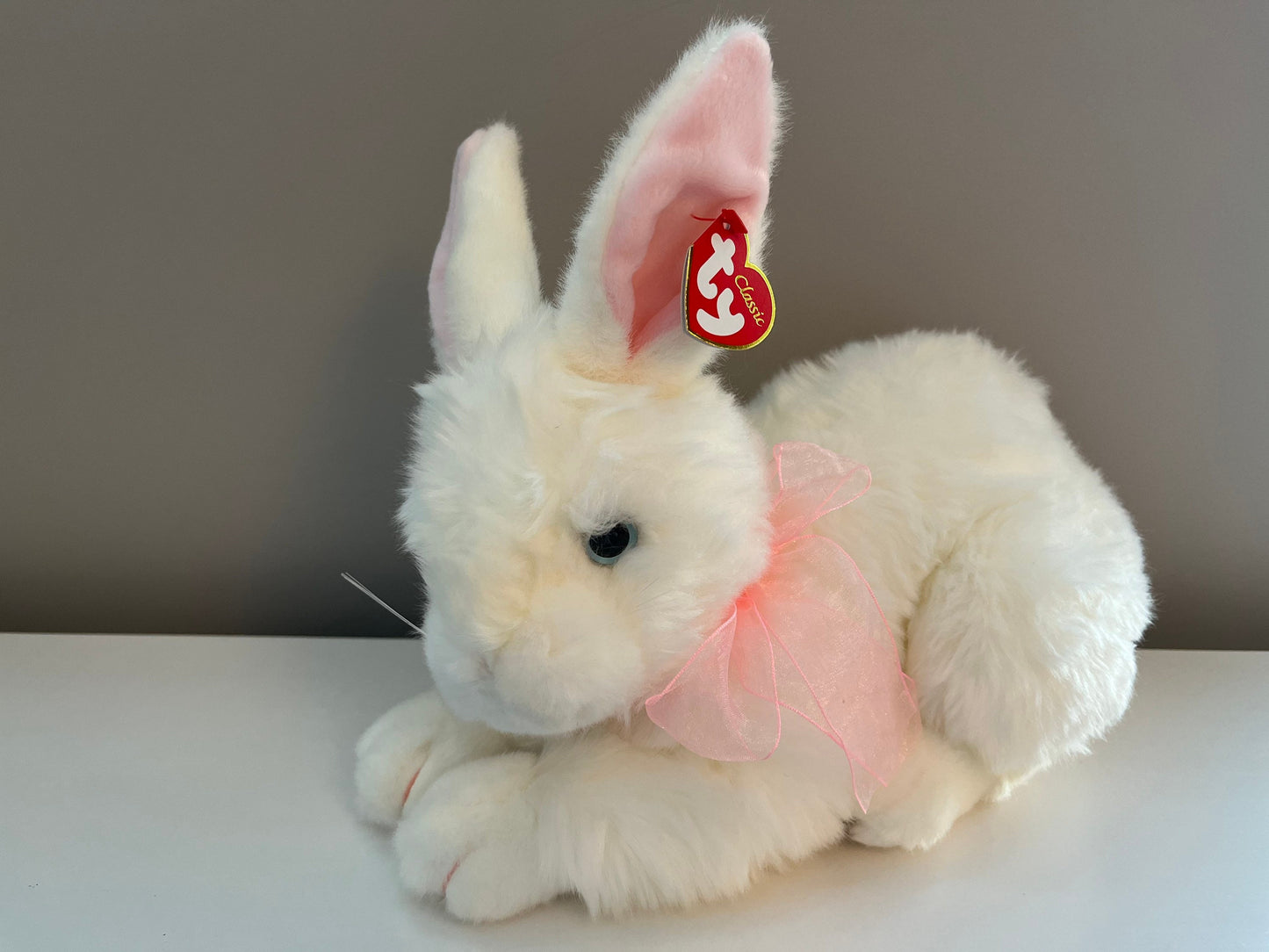 Ty Classics Collection “Alfalfa” the White and Pink Bunny Rabbit (12 inch)