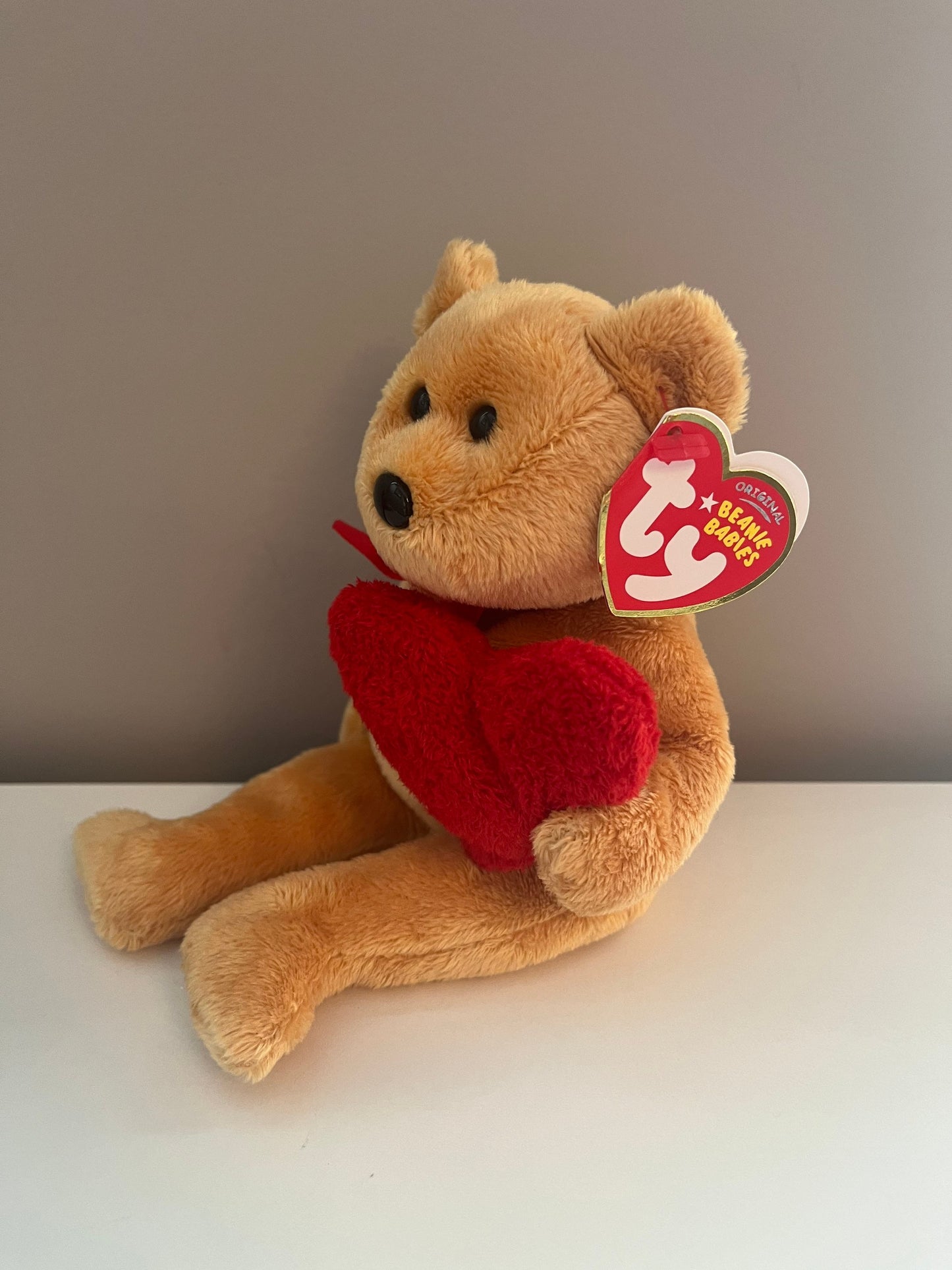 Ty Beanie Baby “Goodheart” the Bear Holding Red Heart (8.5 inch)