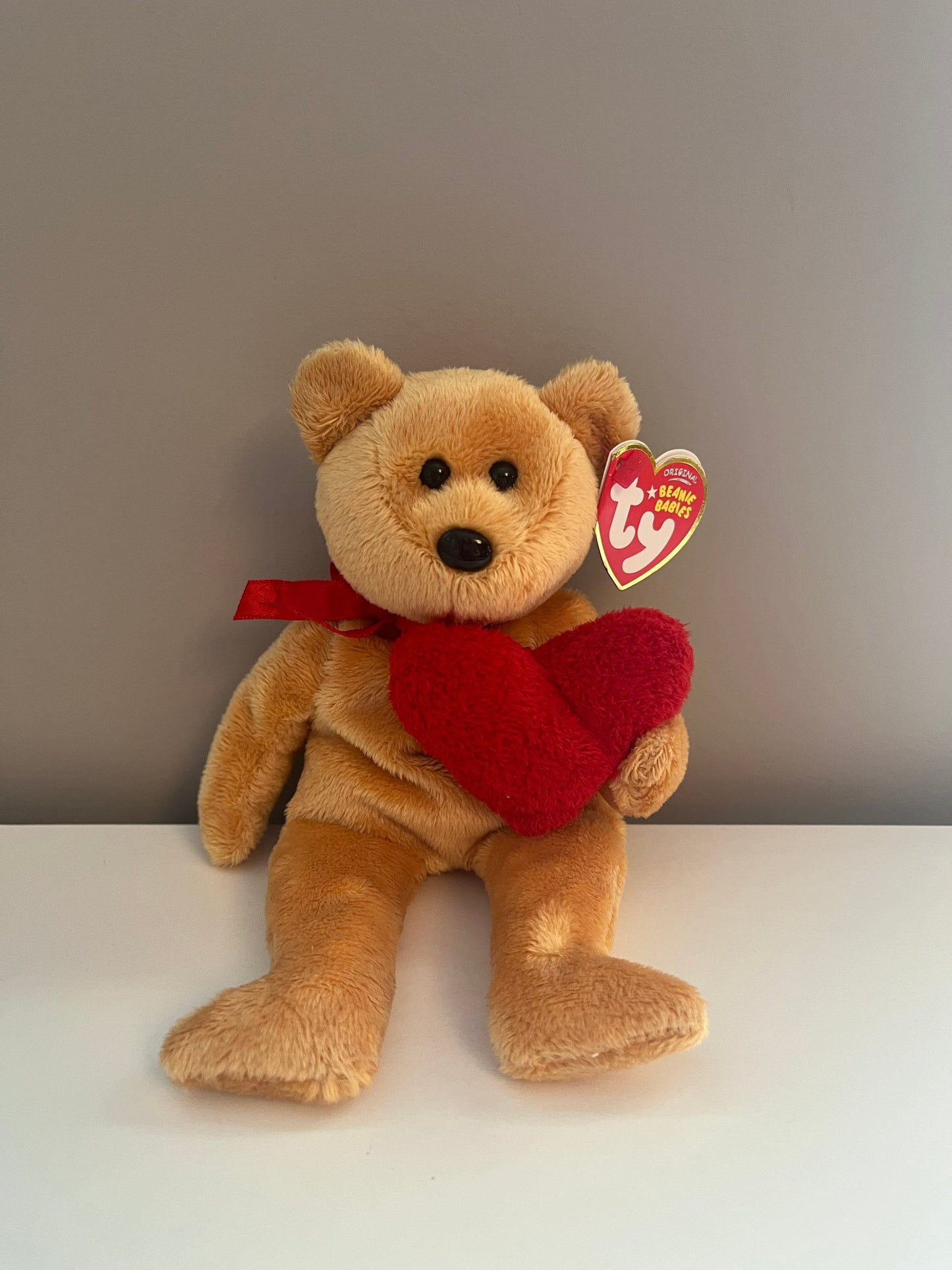 Ty Beanie Baby “Goodheart” the Bear Holding Red Heart (8.5 inch)