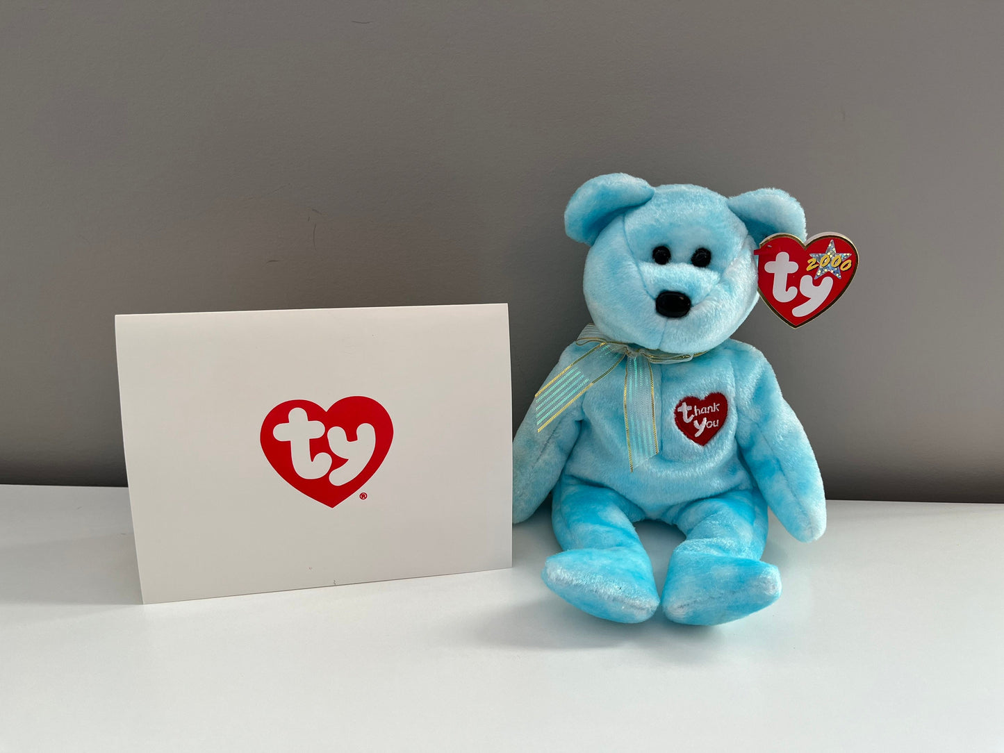 Ty Beanie Baby “Thank you” the Bear - With Thank You Card! Only one given to each Ty retail store *Rare* (8.5 inch)