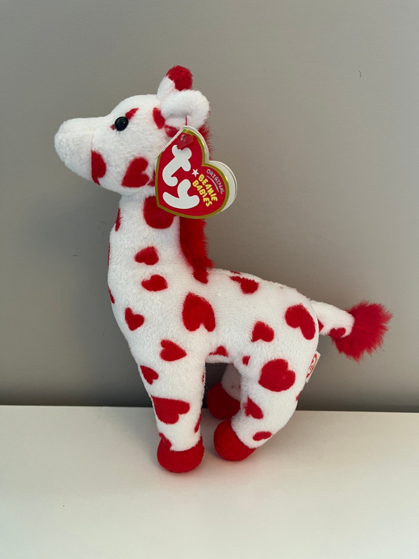 Ty Beanie Baby “Smoothie” the Red and White Love Giraffe **Rare!** (10 inch)