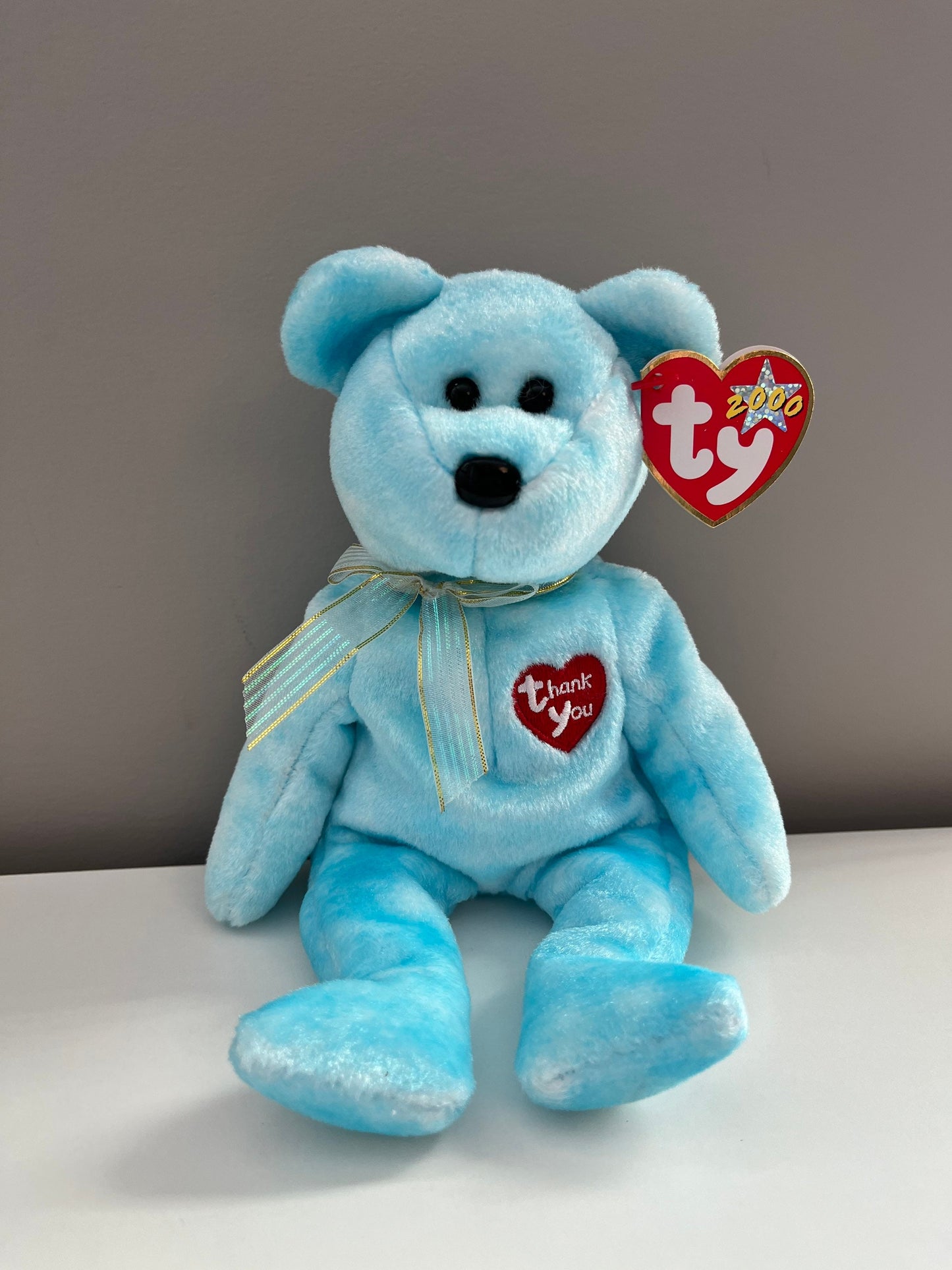 Ty Beanie Baby “Thank you” the Bear - With Thank You Card! Only one given to each Ty retail store *Rare* (8.5 inch)