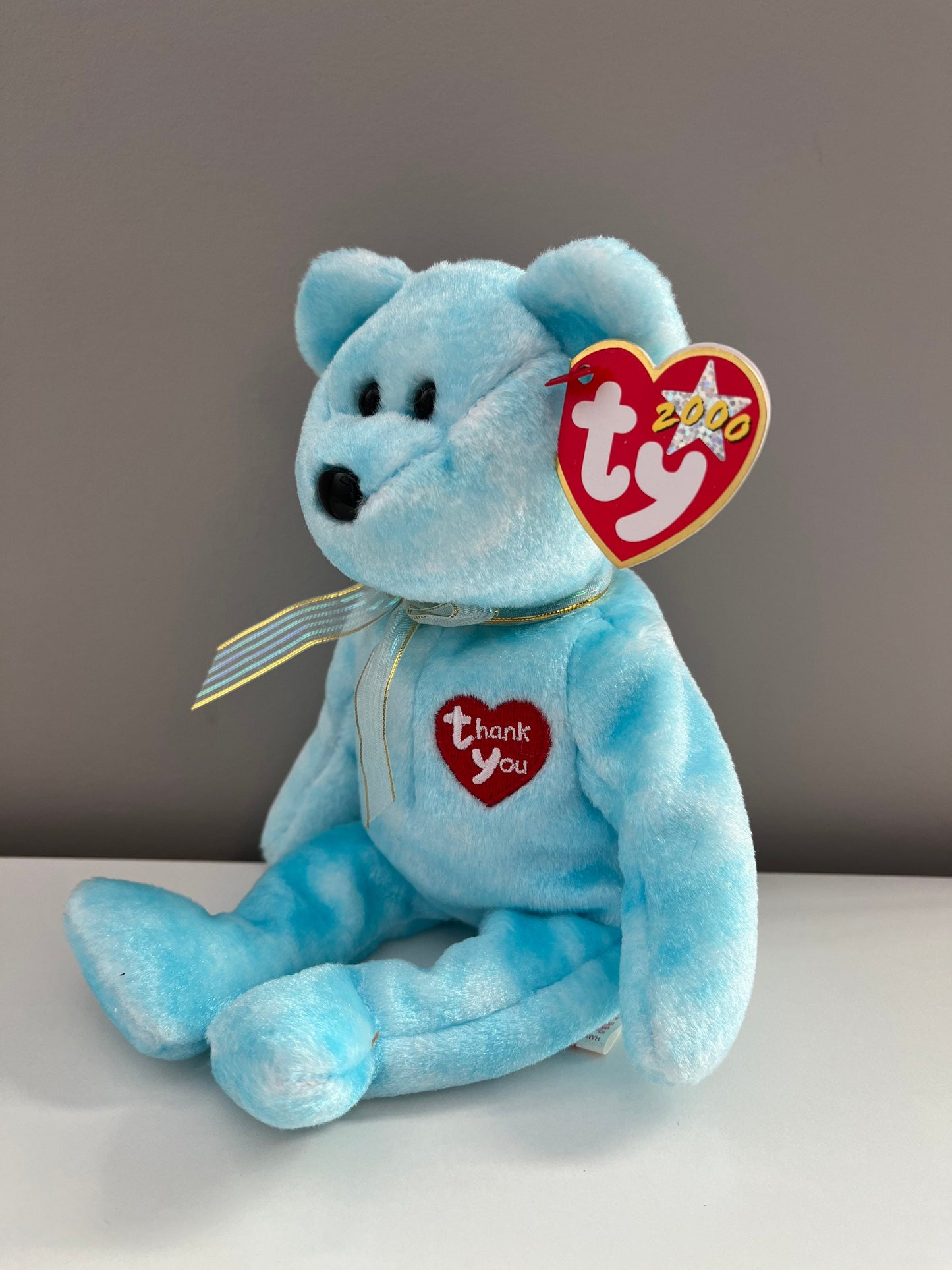 Ty Beanie Baby “Thank you” the Bear - With Thank You Card! Only one given to each Ty retail store *Rare* (8.5 inch)