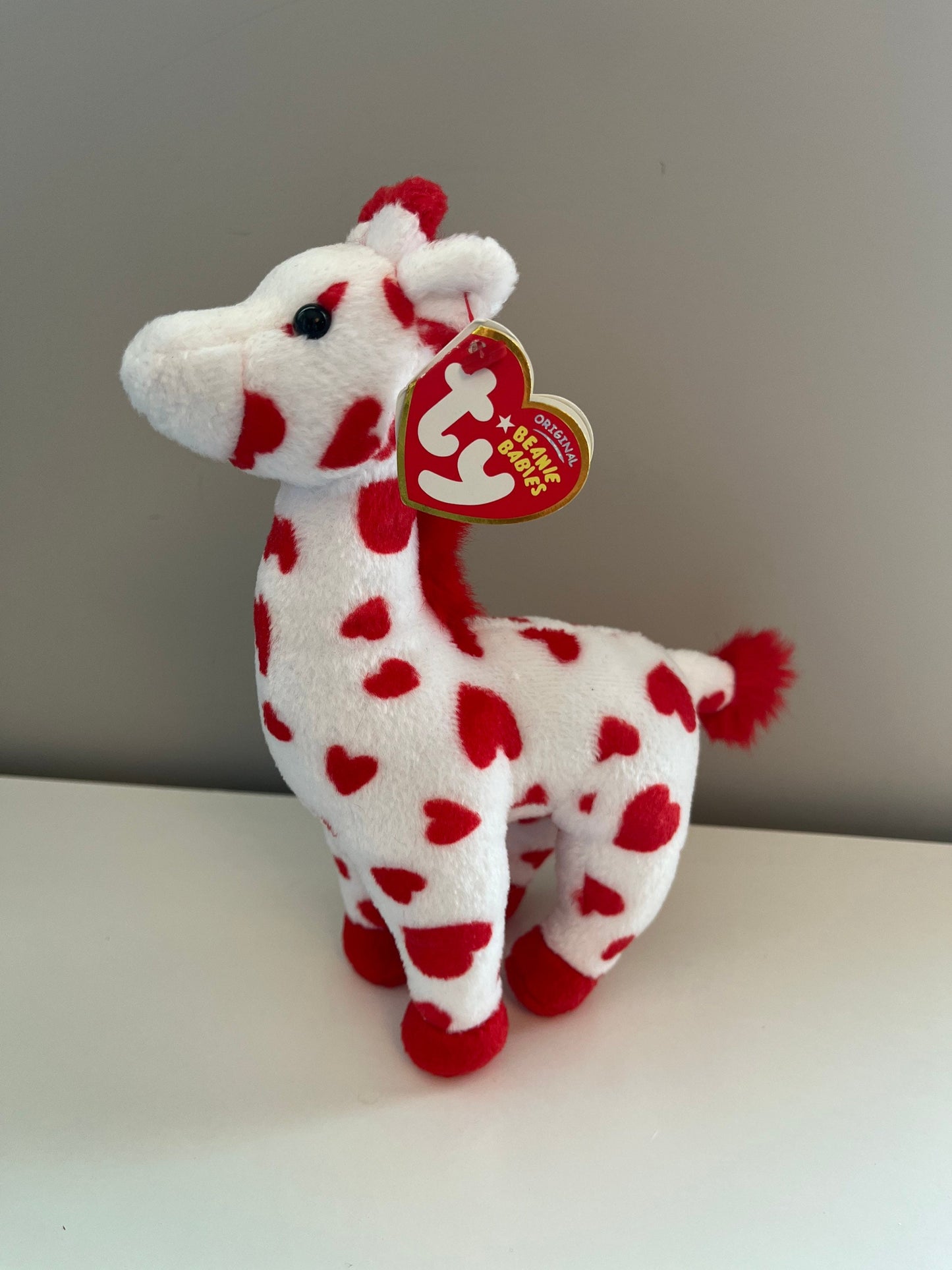 Ty Beanie Baby “Smoothie” the Red and White Love Giraffe **Rare!** (10 inch)