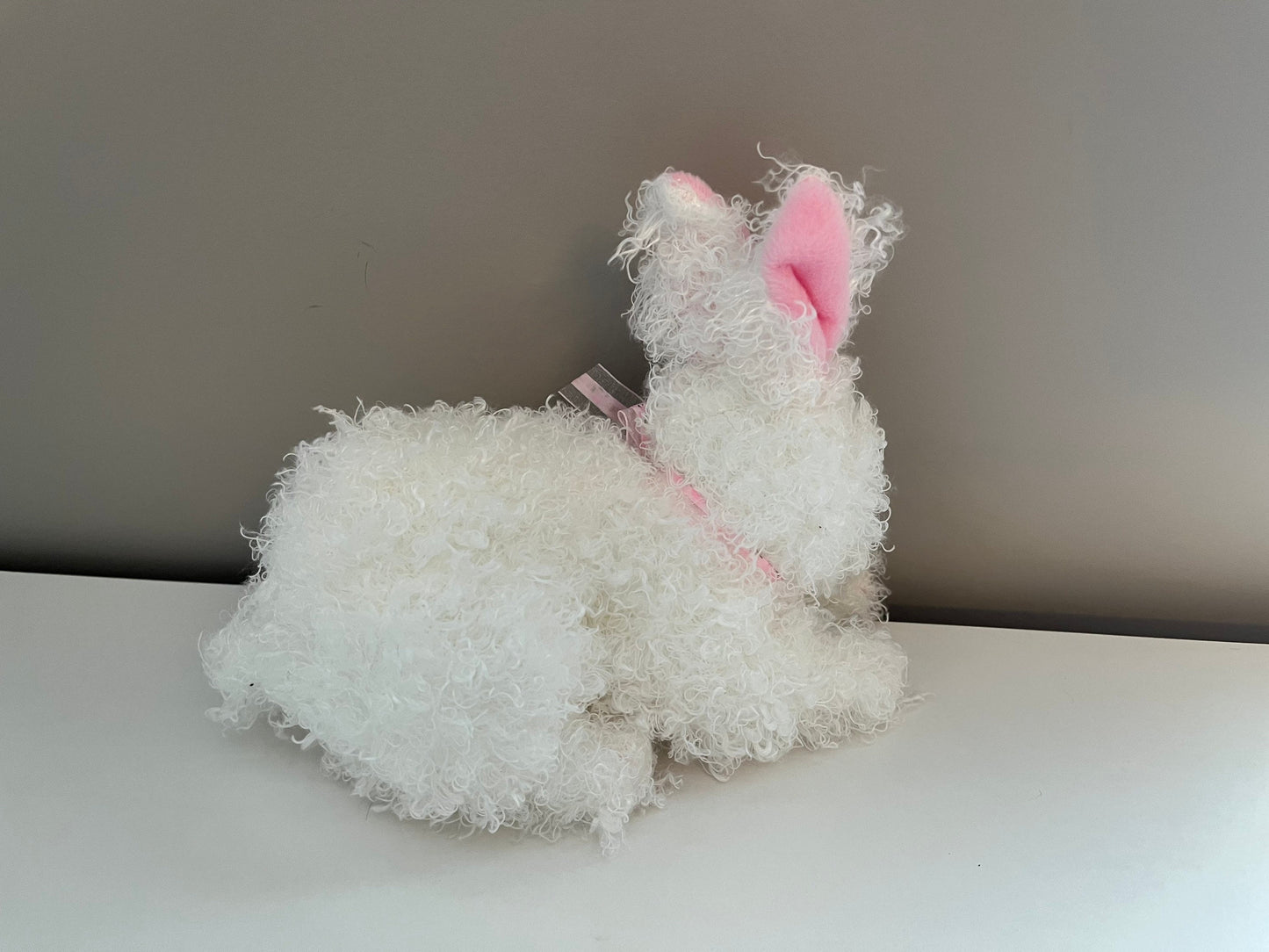 Ty Classics Collection “Presto” the White Bunny Rabbit with Pink Bow (8 inch)