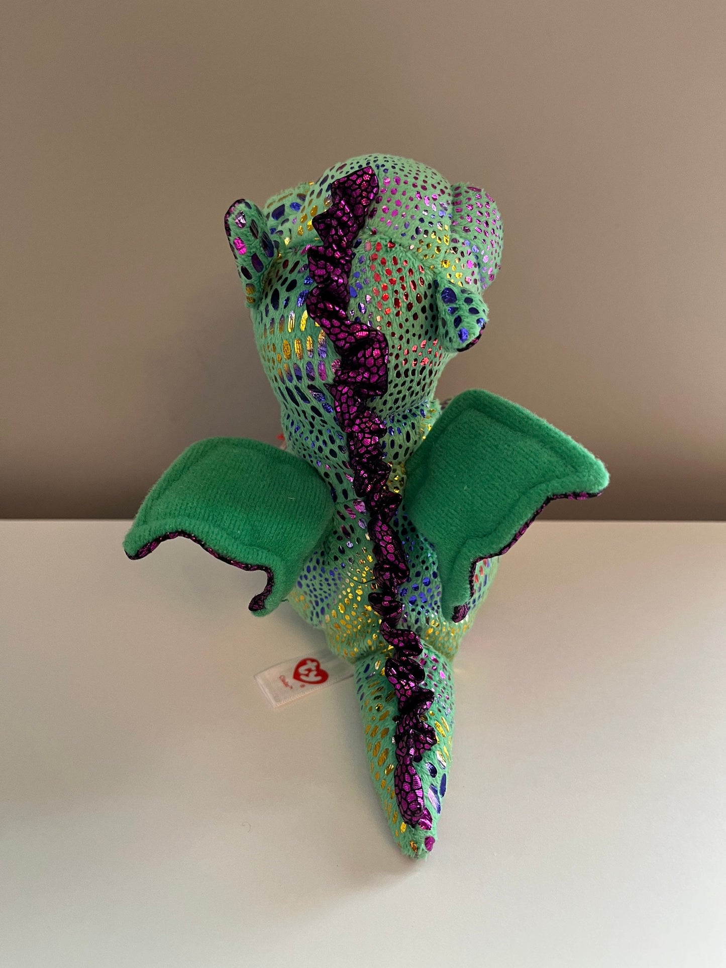 Ty Beanie Boo “Cinder” the Green and Purple Dragon (6 inch)