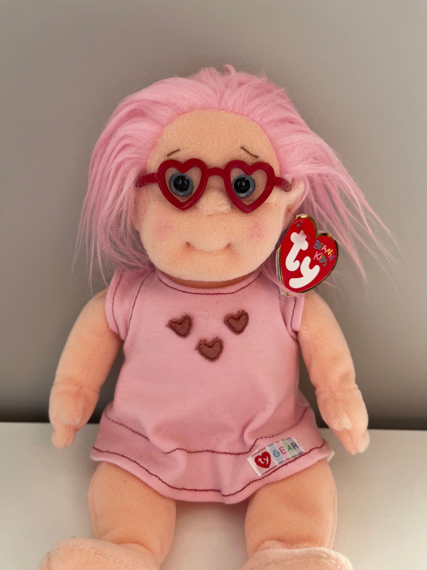 Ty Beanie Kid “Luvie” the Collectable Doll  Rocking Pink Hair (10 inch)