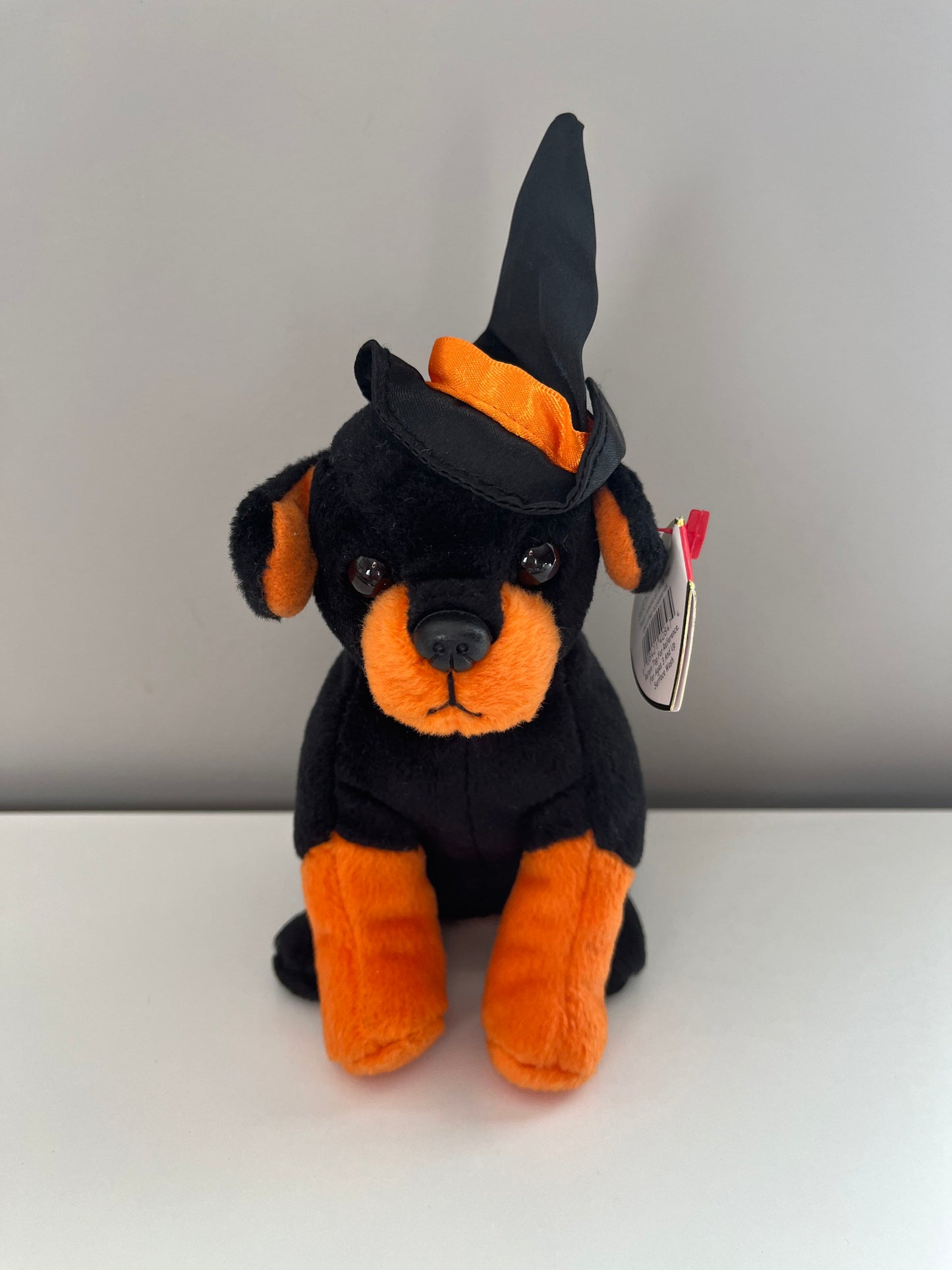 Ty Beanie Baby “Alacazam” the Adorable Orange and Black Halloween Dog (6 inch)