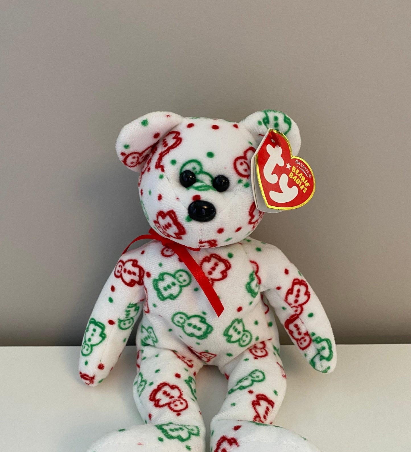 Ty Beanie Baby “Gingerspice” the Red, White, and Green Holiday Bear  - Hallmark Exclusive (8.5 inch)