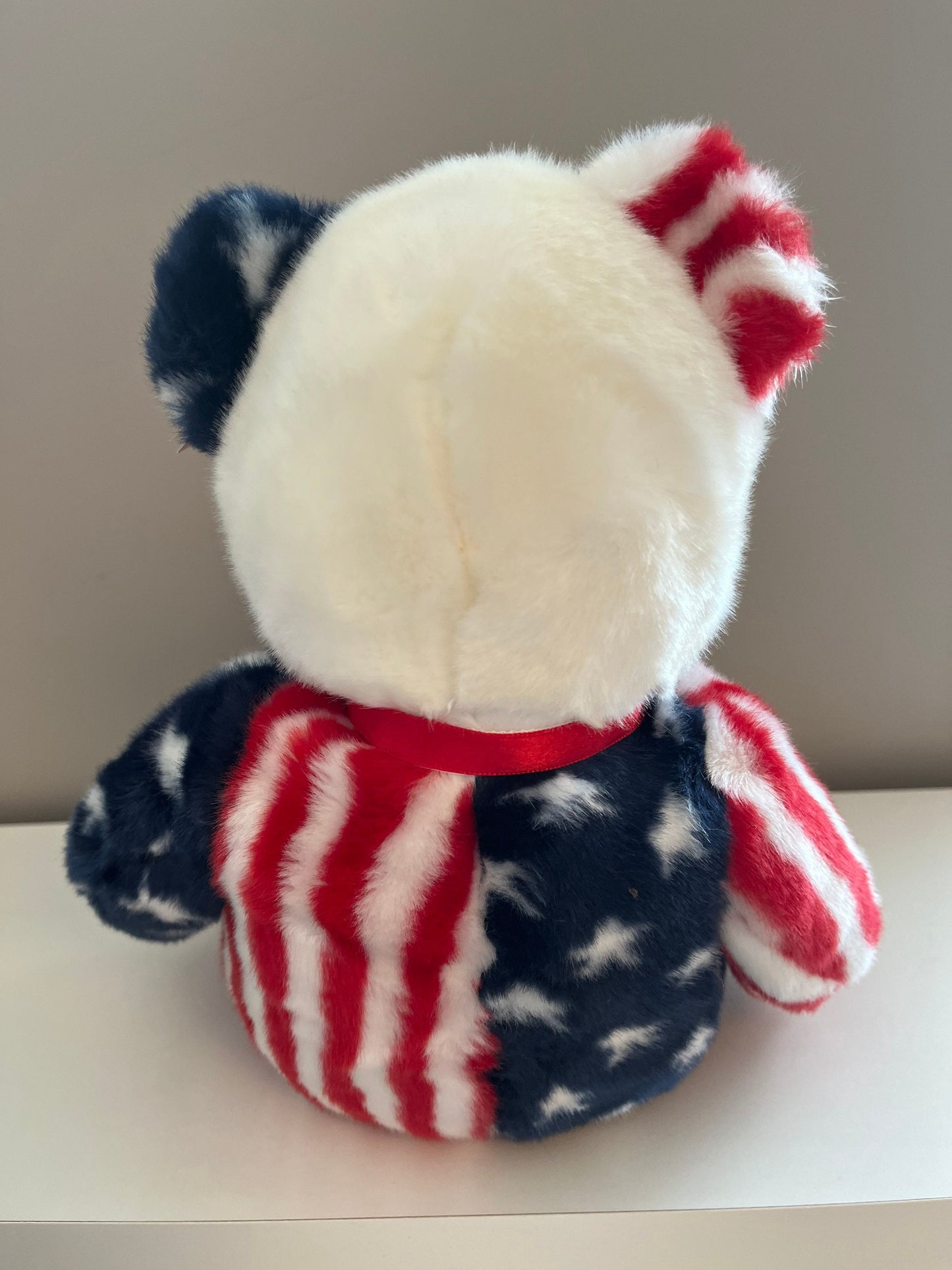 Ty Beanie Buddy “Spangle” White Face Patriotic Bear (14 inch)