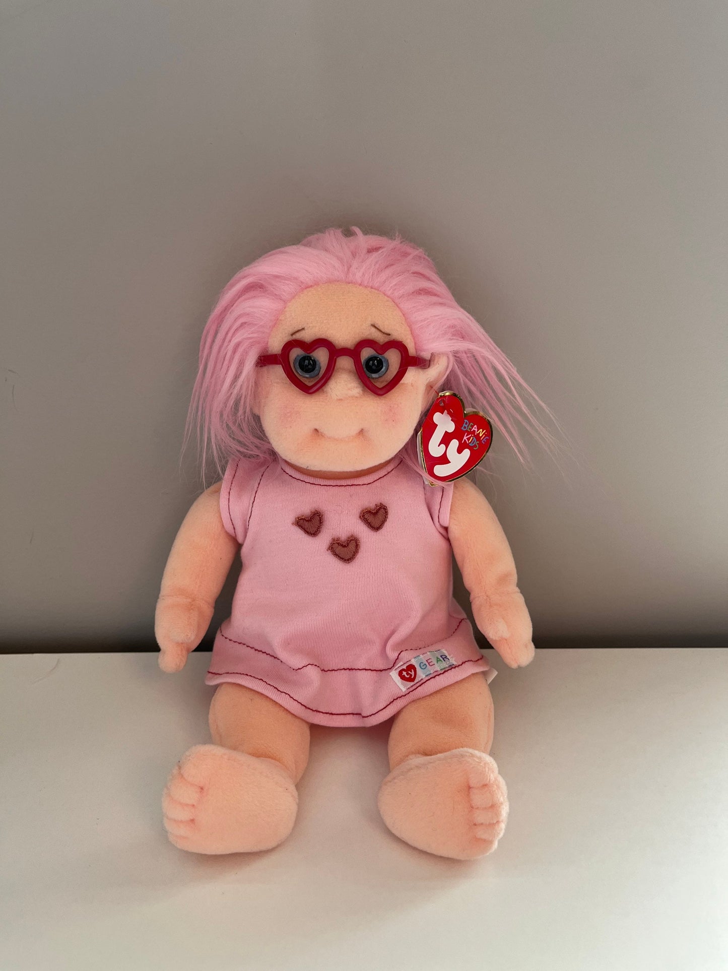 Ty Beanie Kid “Luvie” the Collectable Doll  Rocking Pink Hair (10 inch)