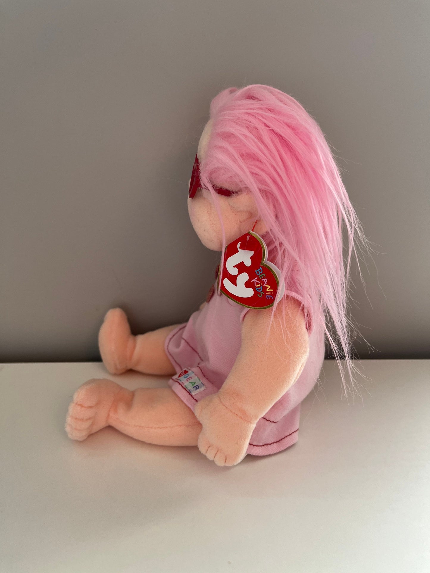 Ty Beanie Kid “Luvie” the Collectable Doll  Rocking Pink Hair (10 inch)