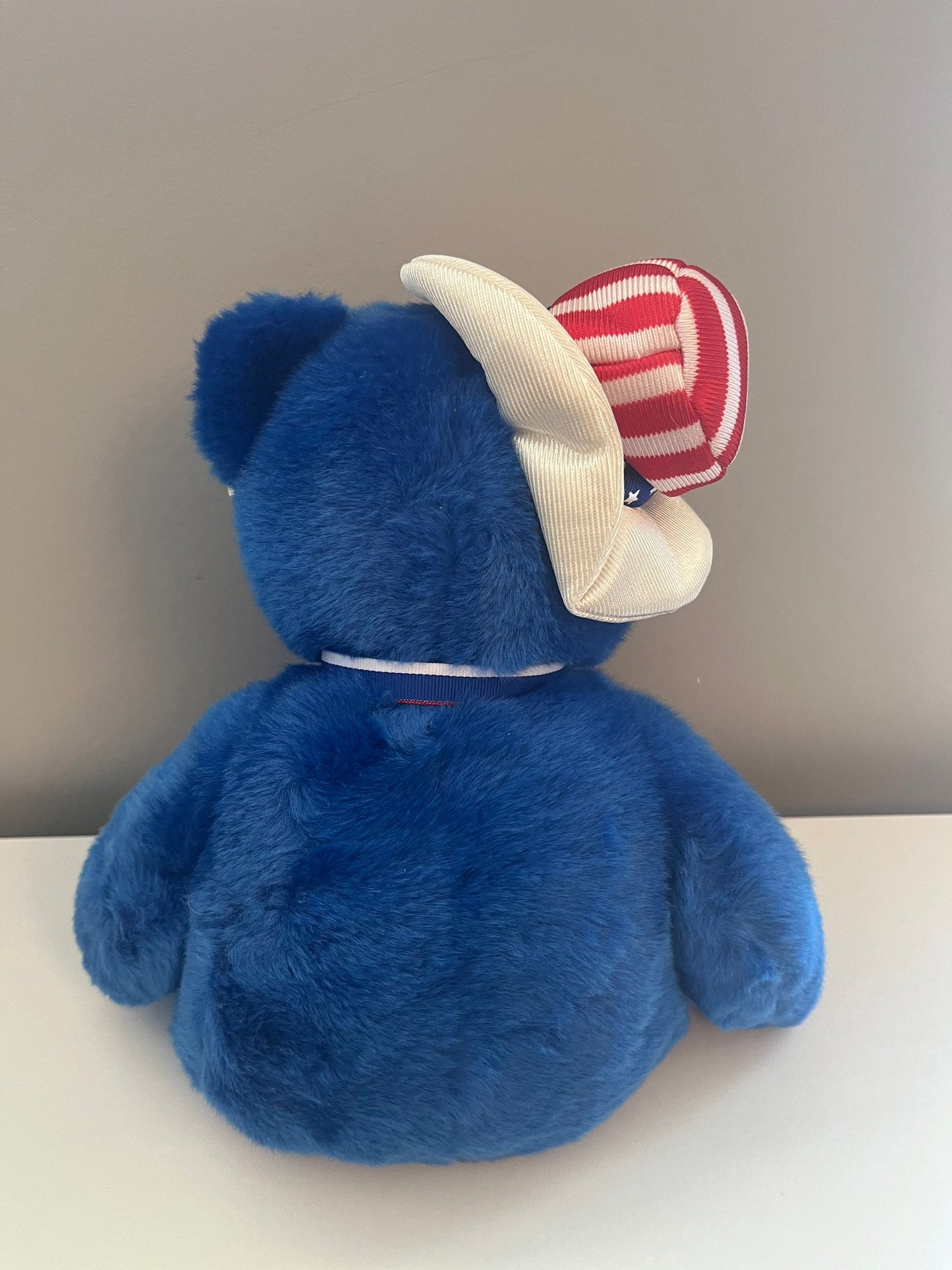 Ty Beanie Buddy “Sam” the Bear with Patriotic Hat - in Blue! (13 inch)