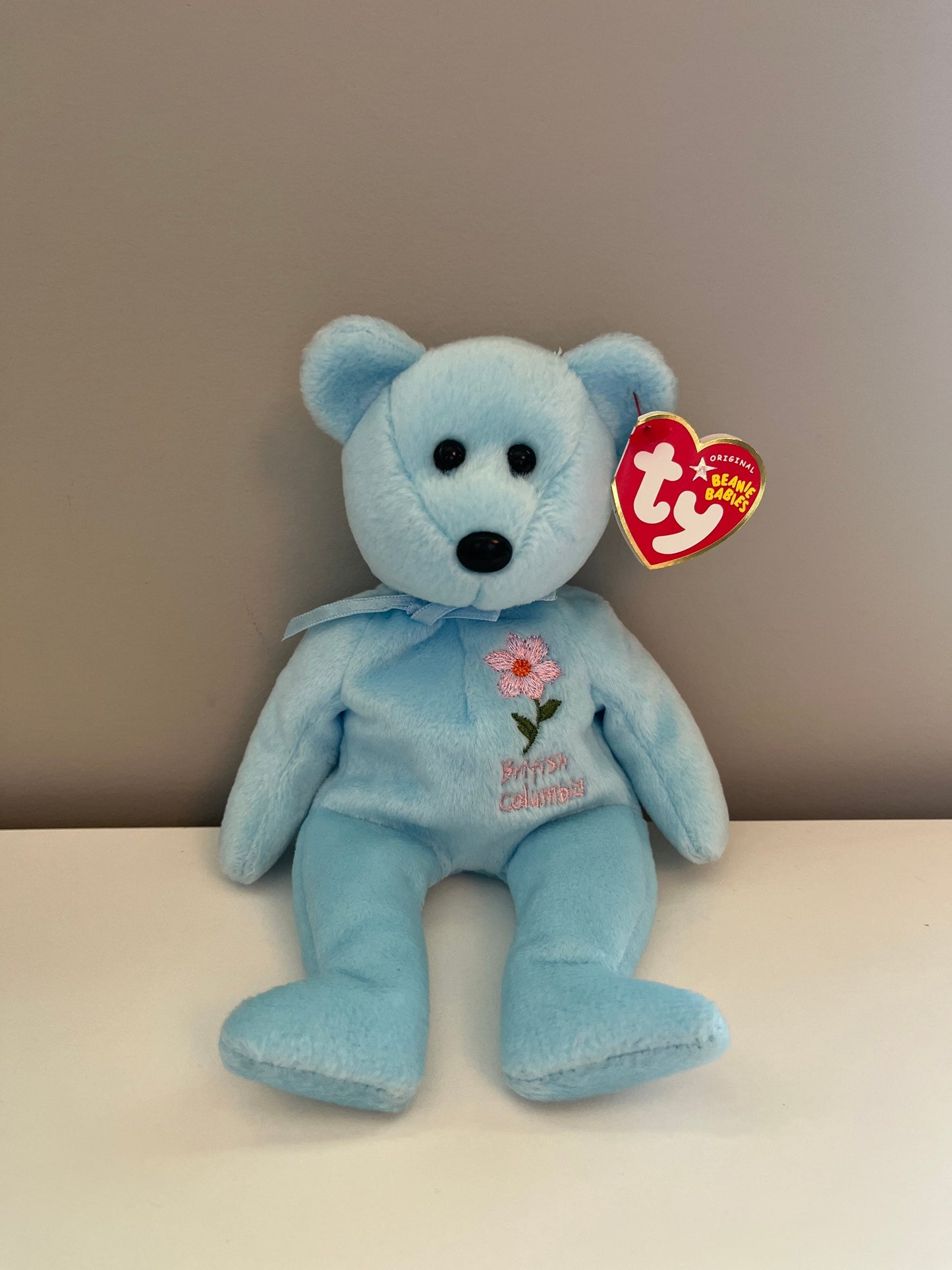 Ty Beanie Baby “British Columbia Pacific Dogwood” the Bear - Canada Exclusive (8.5 inch)