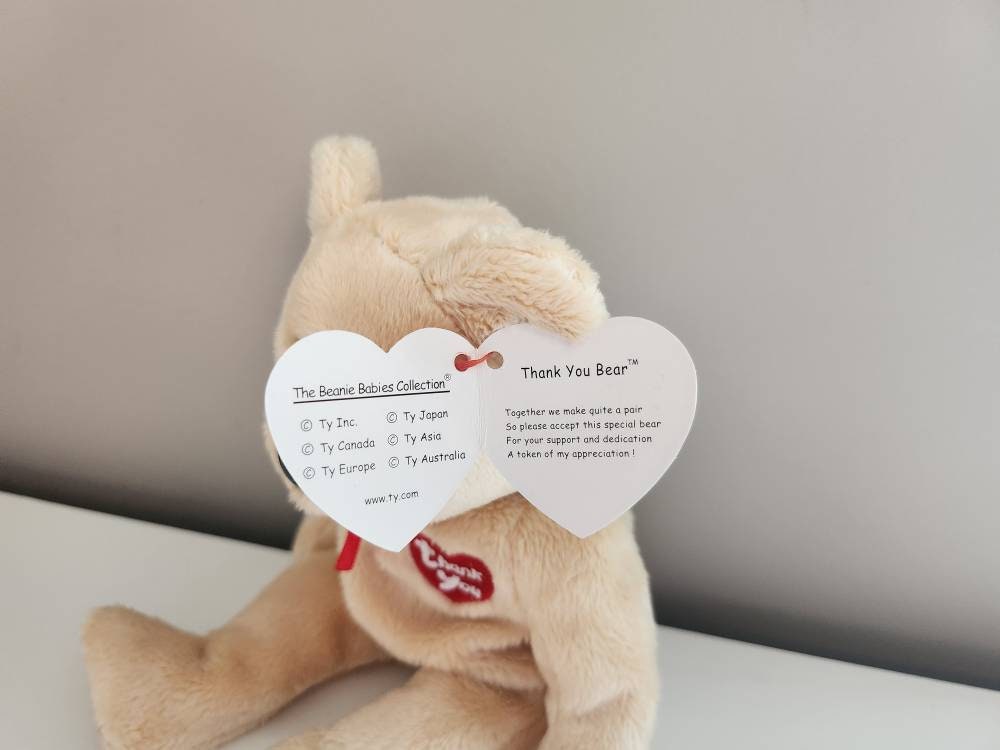 Ty Beanie Baby “Thank you Bear” the Adorable Bear - 1 Given Per Retail Store! (8.5 inch)